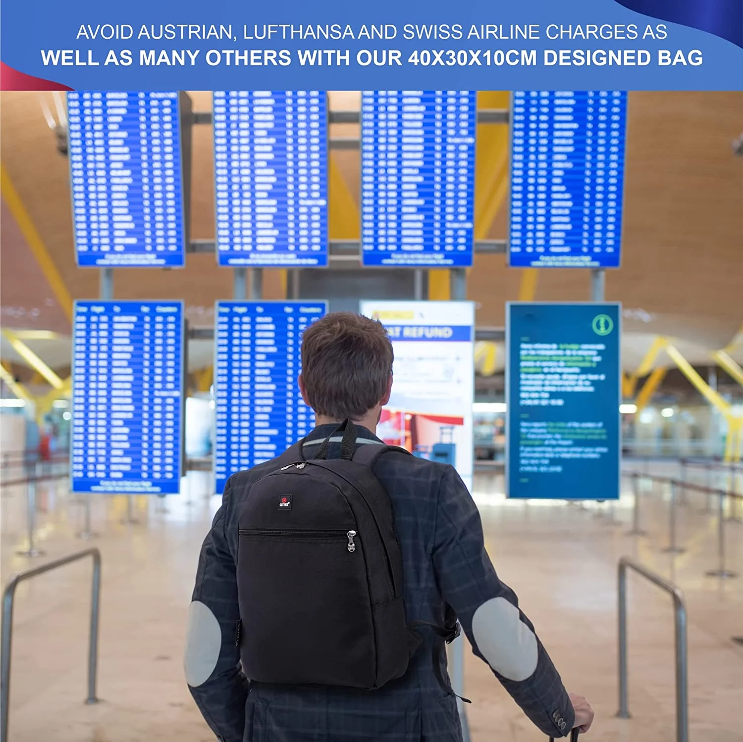 5 Cities 40x30x10 New and Improved 2025 Lufthansa, Austrian Airlines, Swiss Airlines Maximum Size Holdall Cabin Luggage Under Seat Flight Bag, Black - Image 6