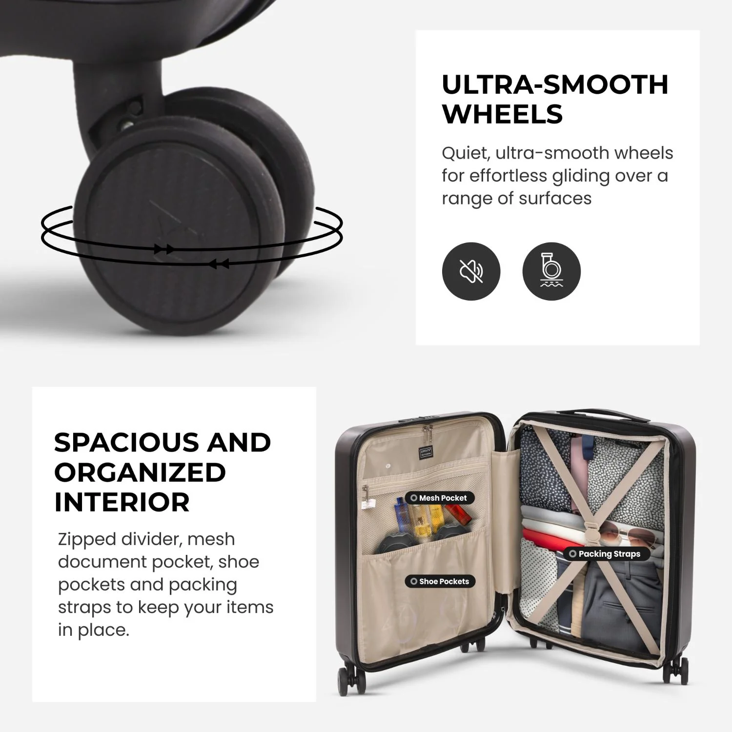 Aerolite Ryanair Priority Max Cabin Bag Bundle – Expandable 55x40x20/23cm Hard Shell Suitcase + 40x30x20cm Underseat Bag (Latest Ryanair Size), Airline-Approved Carry-On Luggage Set with TSA Lock - Image 4