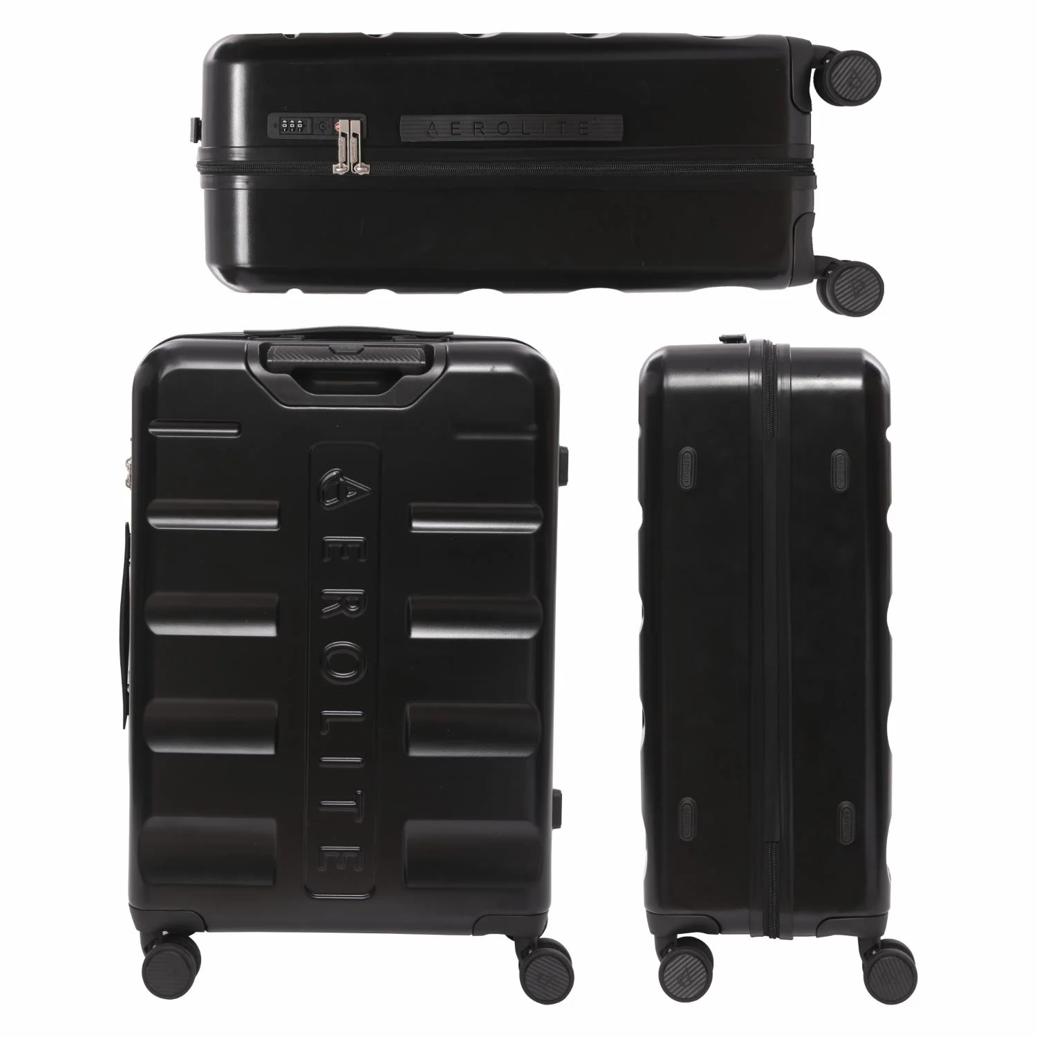 Aerolite 24” Medium 67L ABS-polycarbonate Check-In Suitcase – Lightweight Hard Shell Luggage with 4 Spinner Wheels, TSA Lock & Organised Interior – Black - Image 5