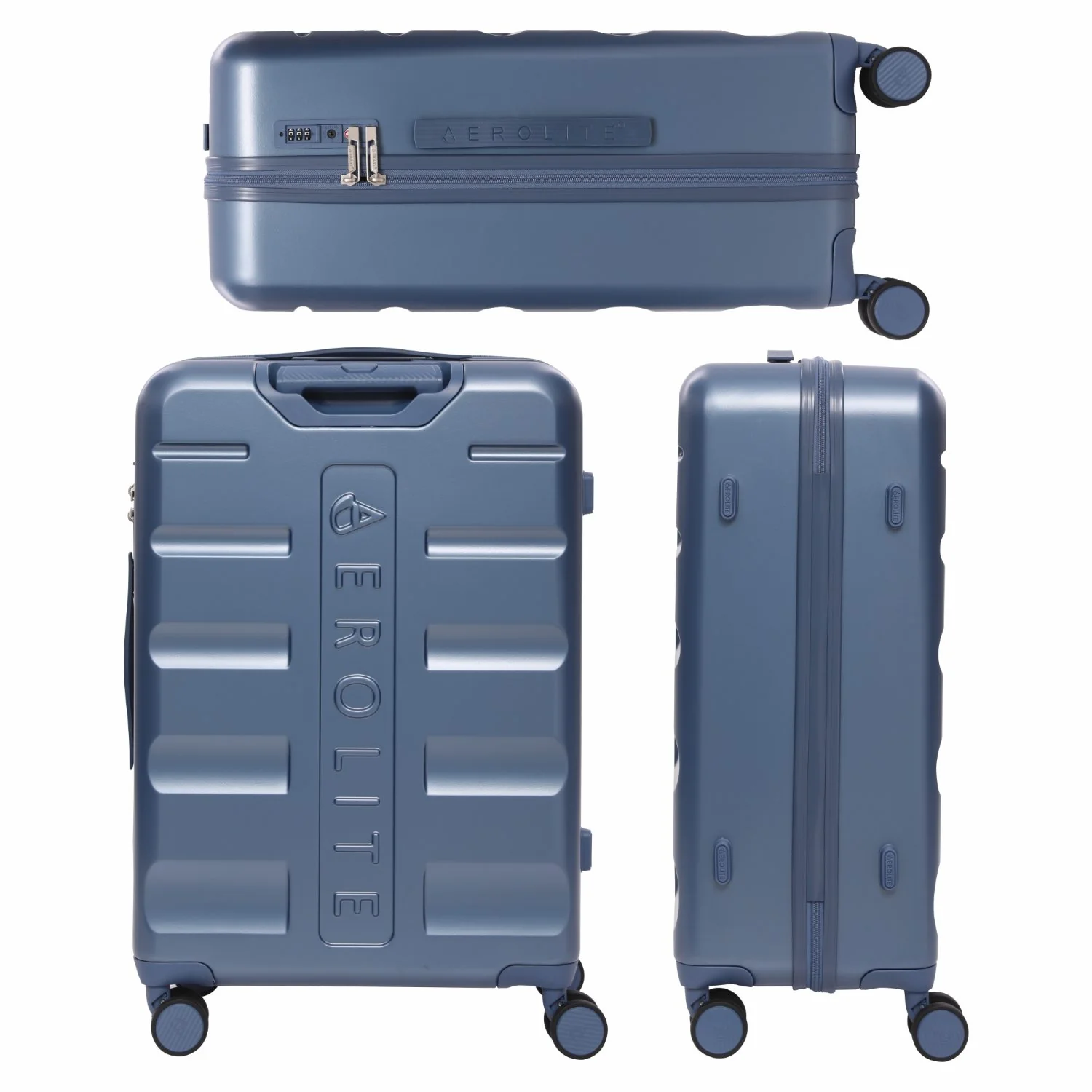 Aerolite 24” Medium 67L ABS-polycarbonate Check-In Suitcase – Lightweight Hard Shell Luggage with 4 Spinner Wheels, TSA Lock & Organised Interior – Blue - Image 5