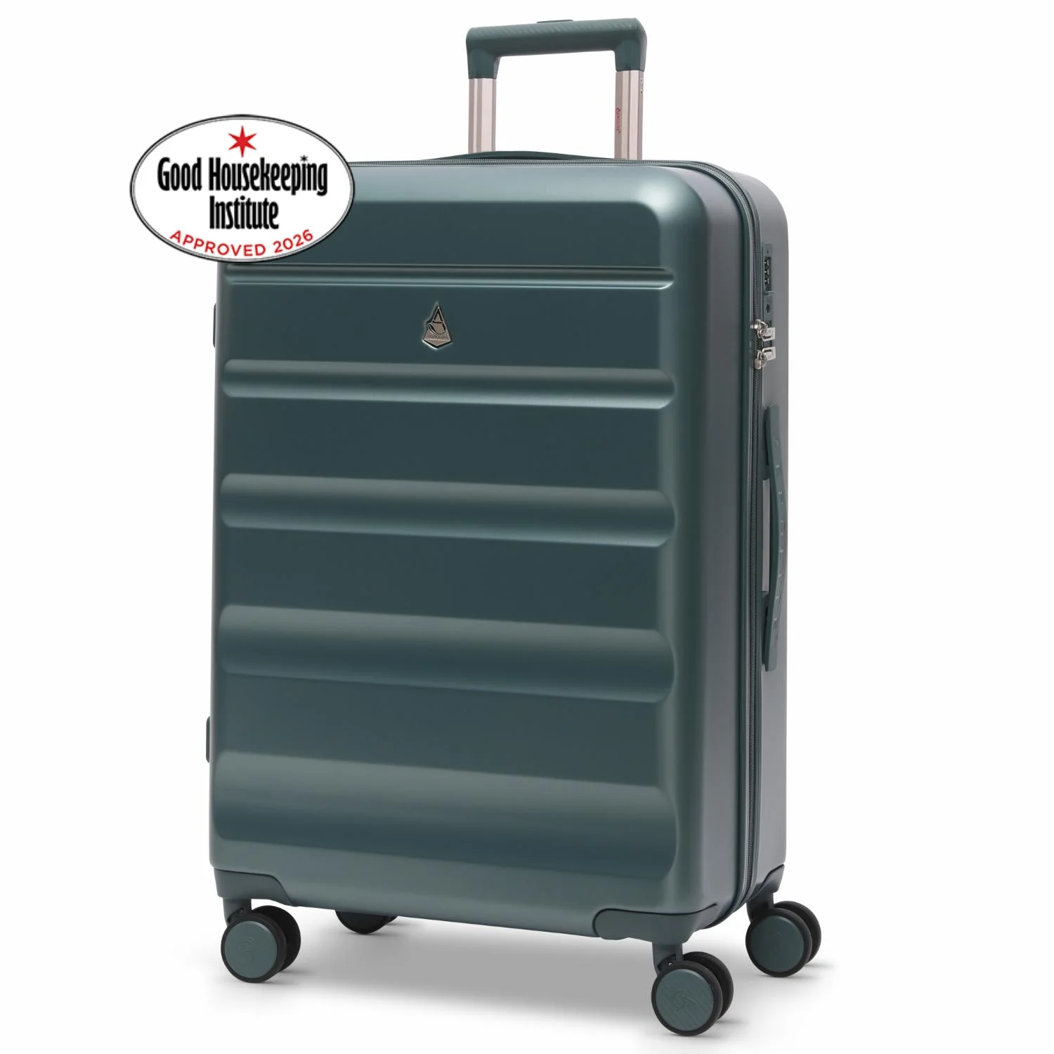 Aerolite 24” Medium 67L ABS-polycarbonate Check-In Suitcase – Lightweight Hard Shell Luggage with 4 Spinner Wheels, TSA Lock & Organised Interior – Forest Green