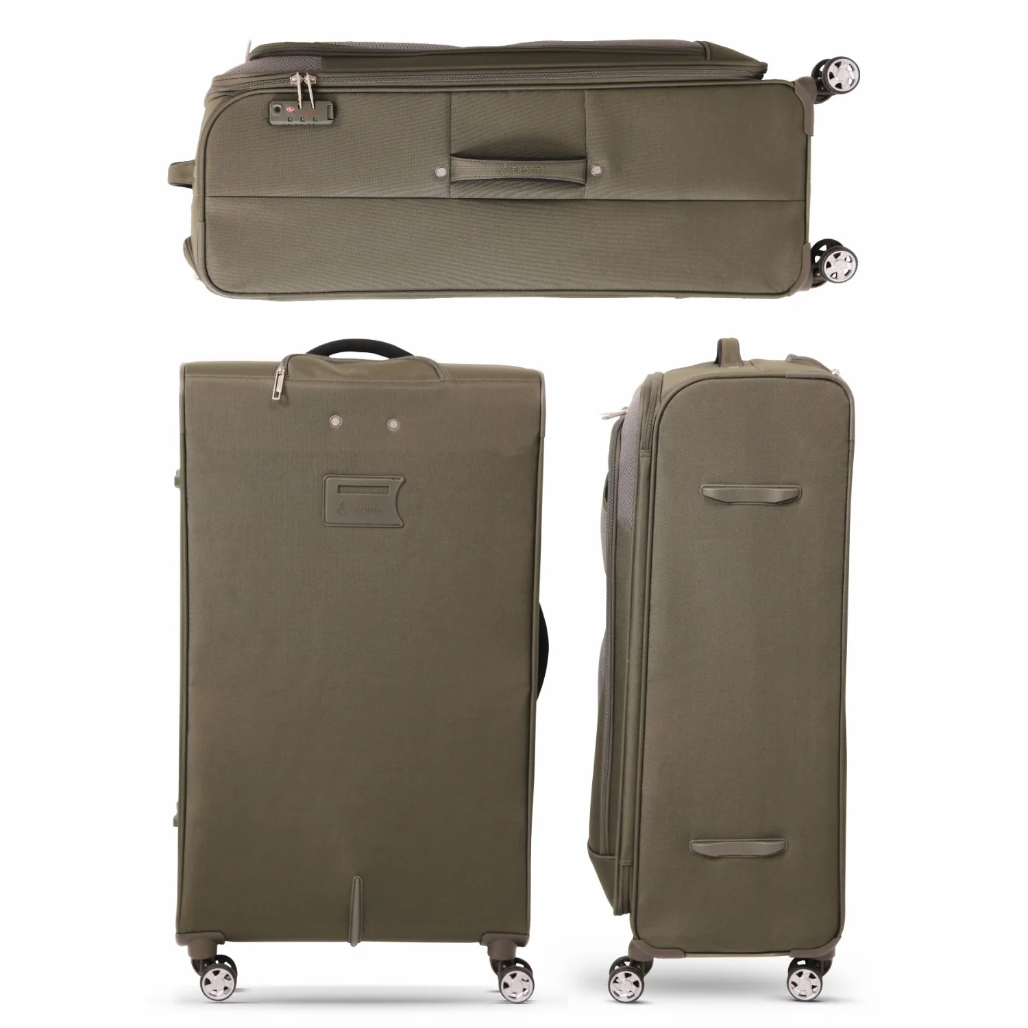 Aerolite 30" Super Lightweight Soft Shell Large Checked In Hold Luggage Suitcase with 8 Wheels, 108L Capacity - Midnight Fern - Image 5