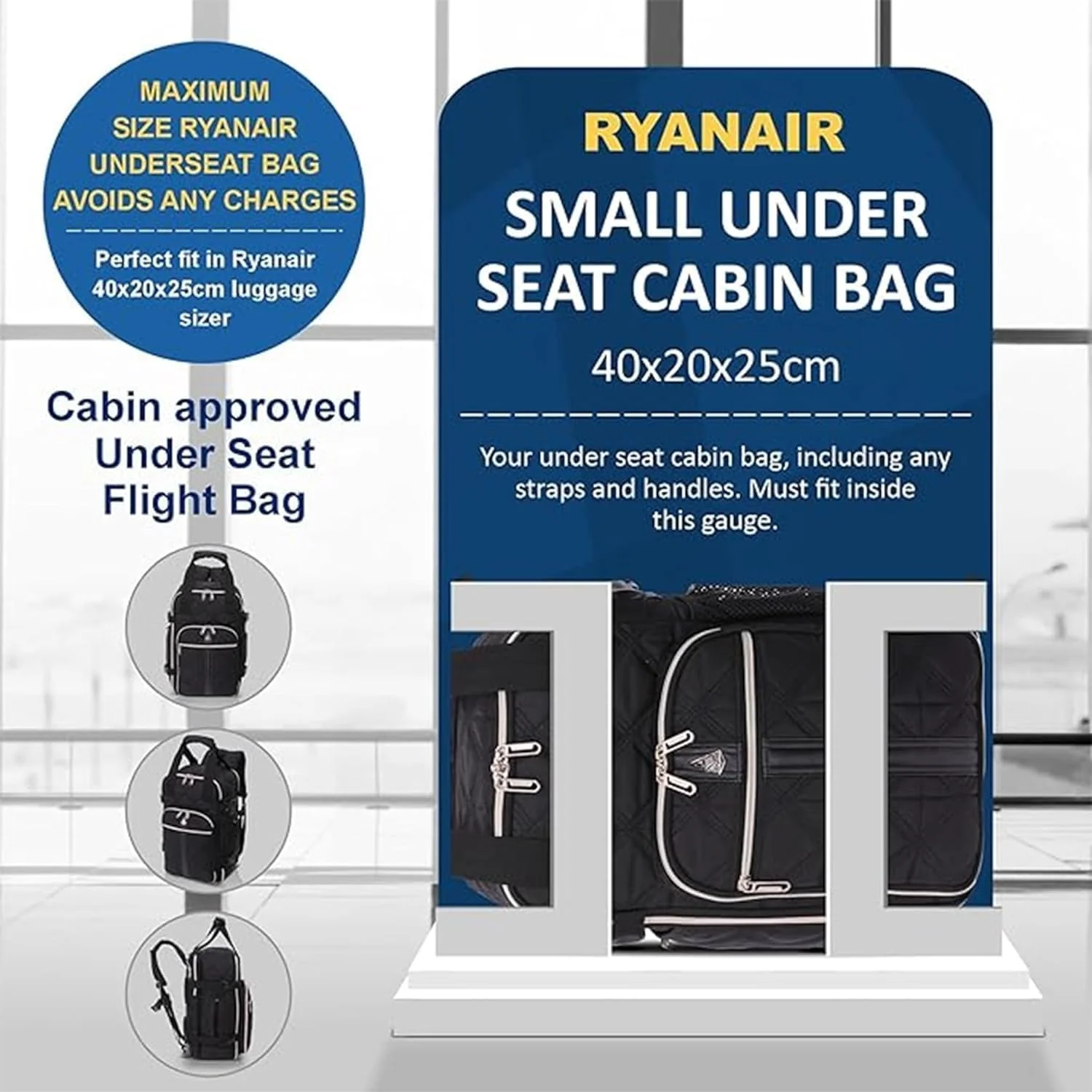 Aerolite 40x20x25cm Premium Eco-Friendly Backpack Approved for Ryanair with 10 Years Warranty (Quilted) - Image 7