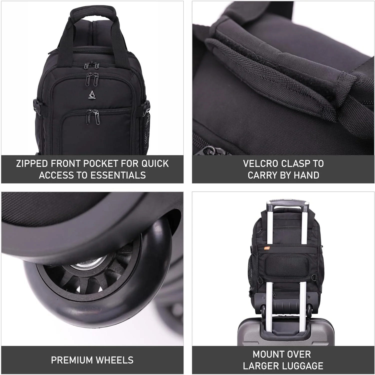 Aerolite 40x20x25cm Approved for Ryanair Premium Quality  Eco-Friendly Backpack Trolley with 2 Wheels, Extendable Handle, 10 Years Brand Warranty - Image 5