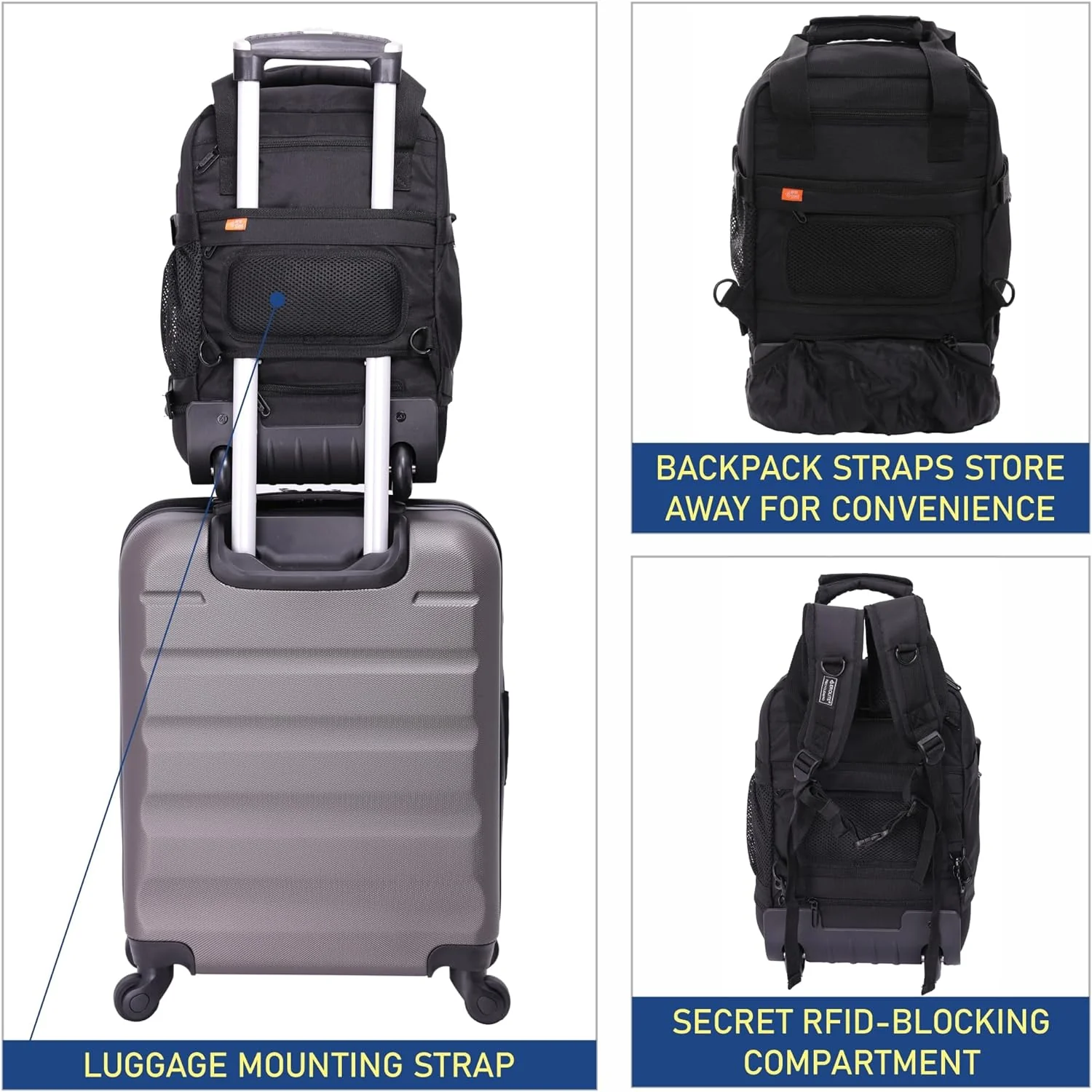Aerolite 40x20x25cm Approved for Ryanair Premium Quality  Eco-Friendly Backpack Trolley with 2 Wheels, Extendable Handle, 10 Years Brand Warranty - Image 6
