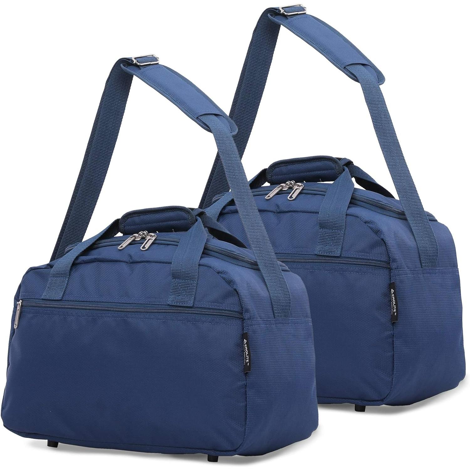 Aerolite (40x20x25cm) Approved for Ryanair Free Allowance, With 5 Years Guarantee, New and Improved 2025 Holdall Cabin Luggage Under Seat Flight Bag, Set of 2 - Image 8