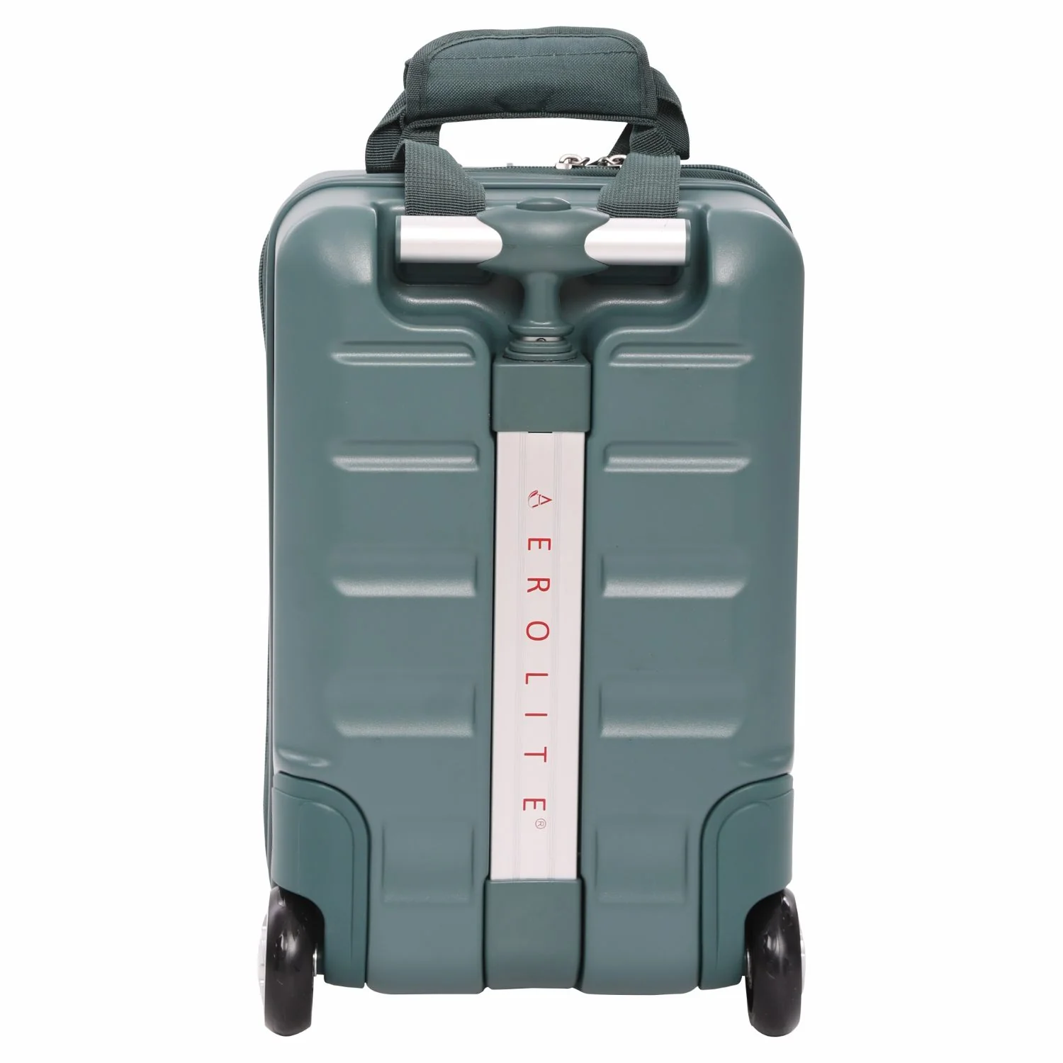 Aerolite Ryanair Approved Cabin Bag 40x20x25cm– Lightweight 2-Wheel Hard Shell Underseat Trolley with TSA Lock – Eco-Friendly Interior – Forest Green - Image 8