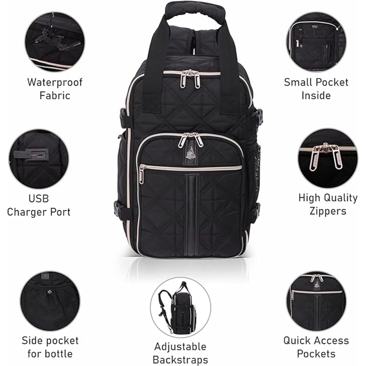 Aerolite 40x20x25cm Premium Eco-Friendly Backpack Approved for Ryanair with 10 Years Warranty (Quilted) + Luggage Scale + TSA Lock - Image 12