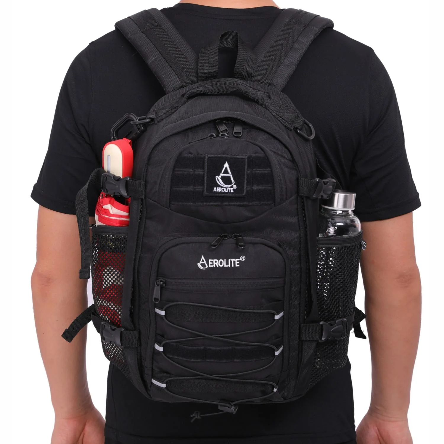 Aerolite 40x20x25cm Ryanair Maximum Premium Quality Eco-Friendly Tactical Backpack, Shower-Resistant Backpack For Camping Hiking Trekking, 20L Approved Travel Carry On Flight Rucksack with 10 Year Warranty + Luggage Scale + TSA Lock - Image 12