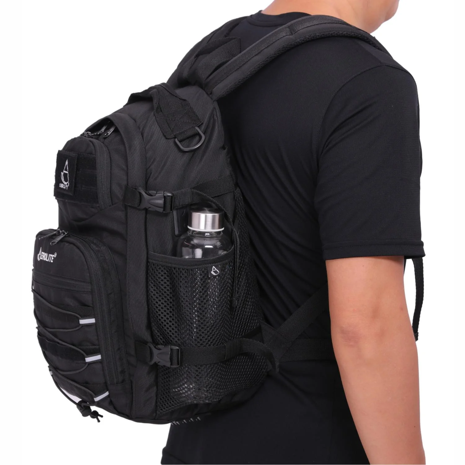 Aerolite 40x20x25cm Ryanair Maximum Premium Quality Eco-Friendly Tactical Backpack, Shower-Resistant Backpack For Camping Hiking Trekking, 20L Approved Travel Carry On Flight Rucksack with 10 Year Warranty + Luggage Scale + TSA Lock - Image 14