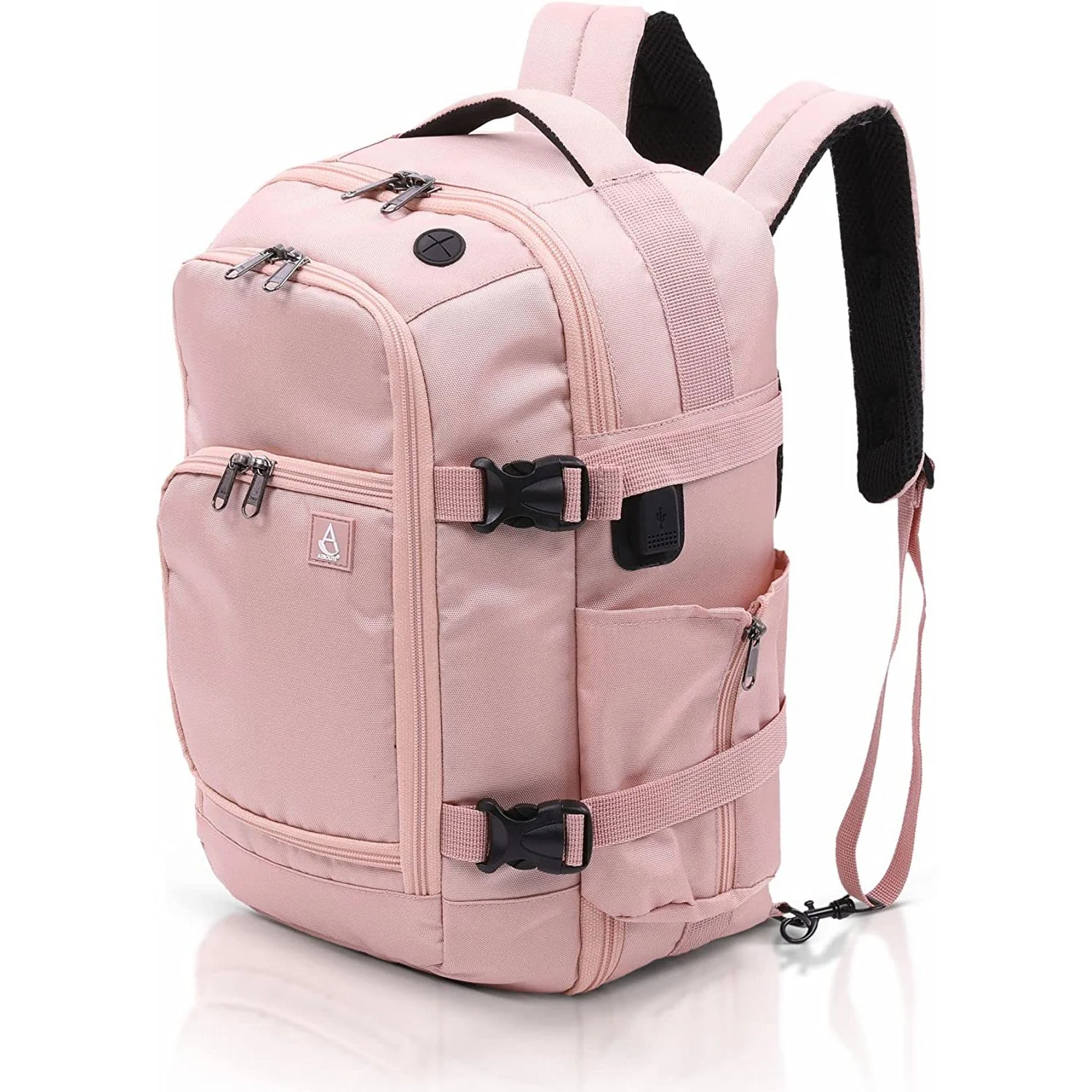 Aerolite (40x20x25cm) Backpack/Rucksack Approved for Ryanair with YKK Zippers, Built-in USB Charging Port, Black - Image 12
