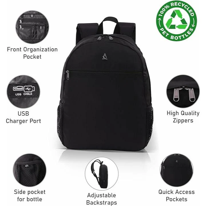 Aerolite 40x30x10 Lufthansa Maximum Size Backpack Recycled Eco-Friendly Shower-Resistant Cabin Luggage Travel Approved For British Airways, easyJet Swiss and Austrian Airlines with 10 Year Warranty - Image 3