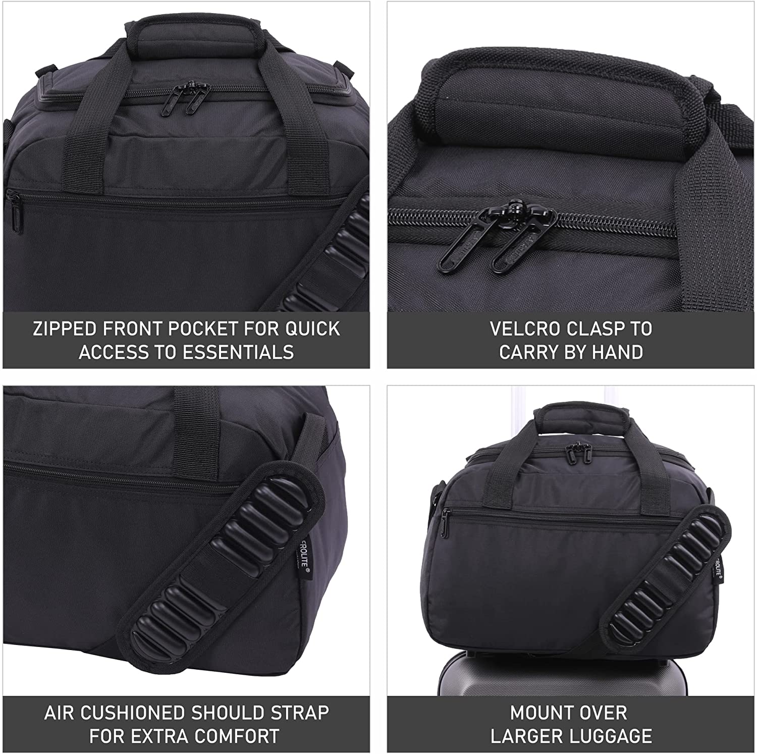 Aerolite 40x30x20 Ryanair & Wizz Air Maximum Size Cabin Bags with 5 Year Guarantee Foldable Carry On Premium Bag Holdall Small Lightweight Cabin Luggage Under seat Flight Travel Duffel Bag (Backpack + Holdall) - Image 10