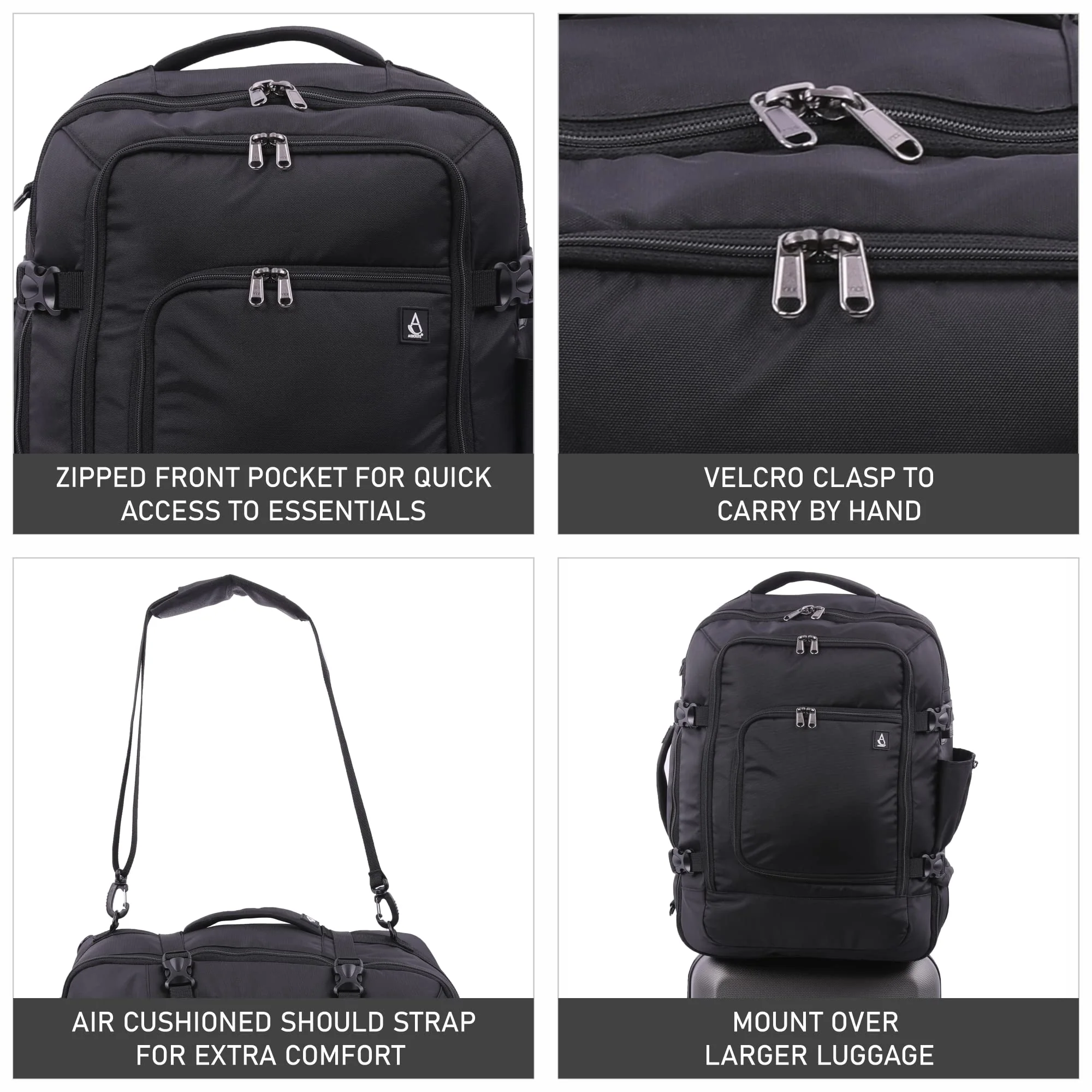 Aerolite Wizz Air Bundle, Expandable (55x40x20cm) to (55x40x23cm) Wizz (Priority) Maximum Cabin Suitcase and 40x30x20cm Wizz Air Maximum Size Eco-Friendly Backpack - Image 18