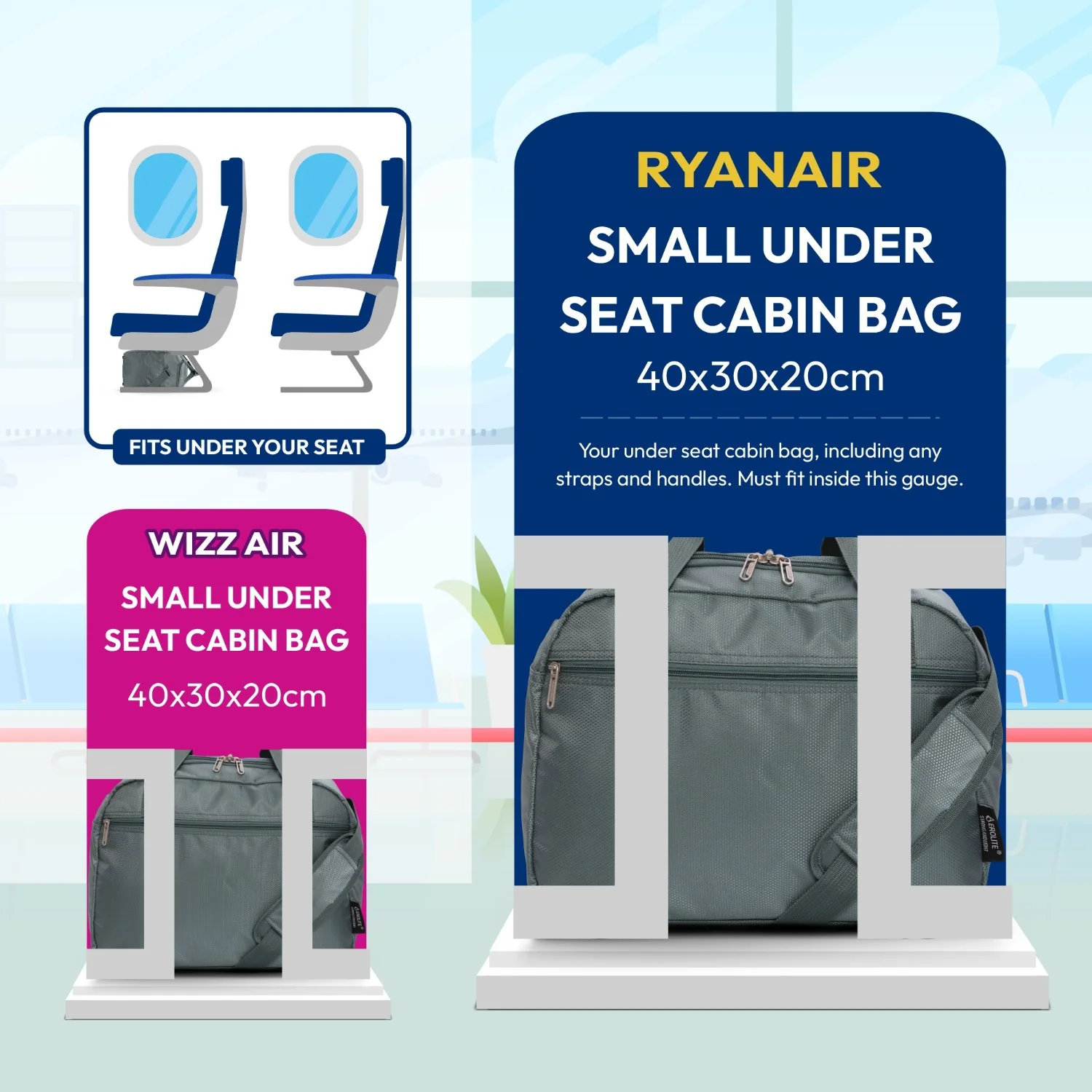 Aerolite 40x30x20cm Ryanair & Wizz Air Maximum Cabin Holdall – Lightweight 24L Underseat Carry On Hand Luggage Travel Bag with Shoulder Strap, Also Approved for Easyjet & More (Green) - Image 4