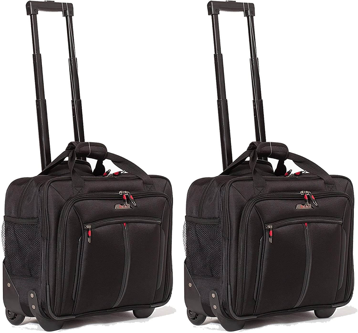 Aerolite Premium Padded Business Laptop Roller Case with 2 Wheels Approved for Ryanair Priority Boarding, Easyjet Plus, BA and More Airlines. Fits up to 15.6 Inch Laptops (Black) - Image 10