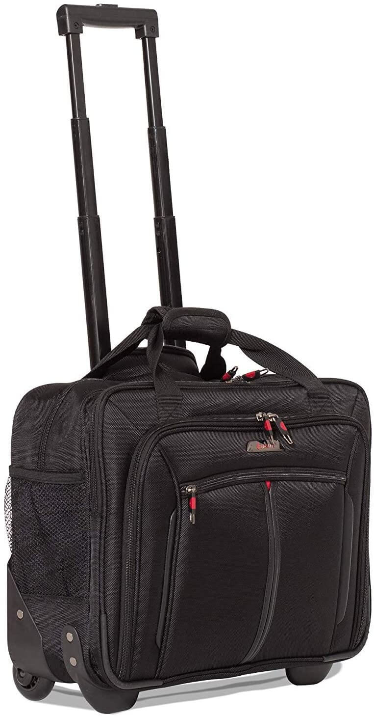 Aerolite Premium Padded Business Laptop Roller Case with 2 Wheels Approved for Ryanair Priority Boarding, Easyjet Plus, BA and More Airlines. Fits up to 15.6 Inch Laptops (Black) - Image 9