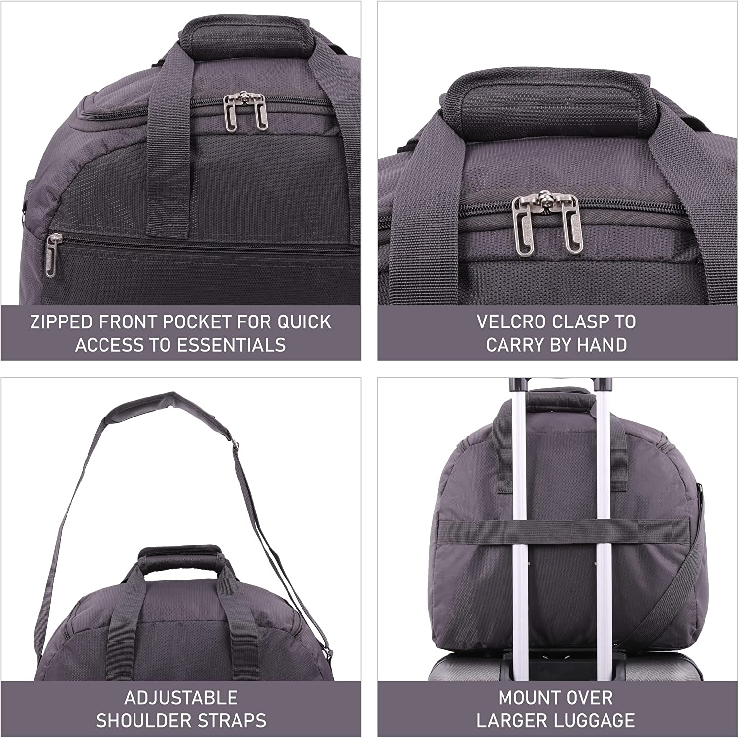 Aerolite Easyjet Maximum Size (45x36x20cm) Holdall New and Improved 2025 Cabin Luggage Under Seat Flight Bag - Image 14