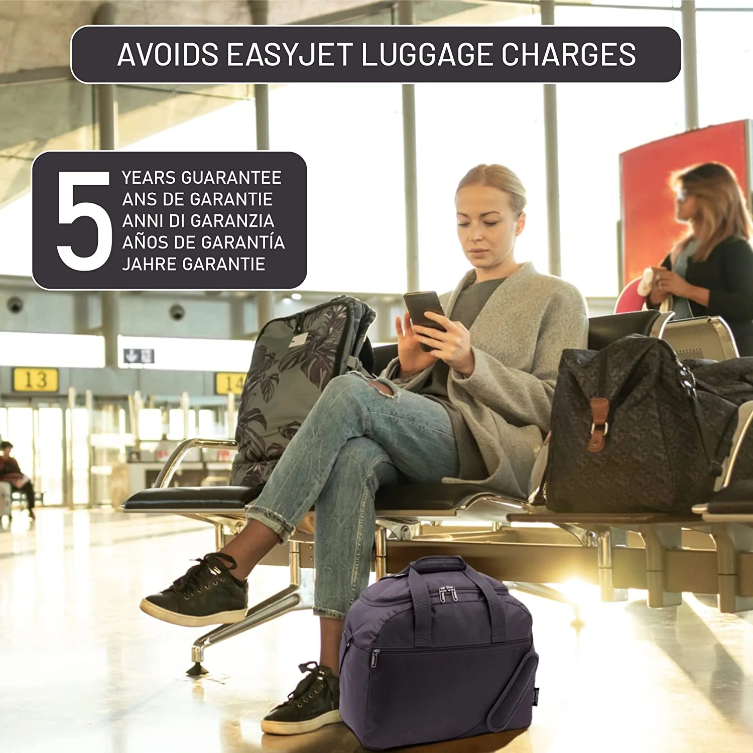 Aerolite Easyjet Maximum Size (45x36x20cm) Holdall New and Improved 2025 Cabin Luggage Under Seat Flight Bag - Image 17