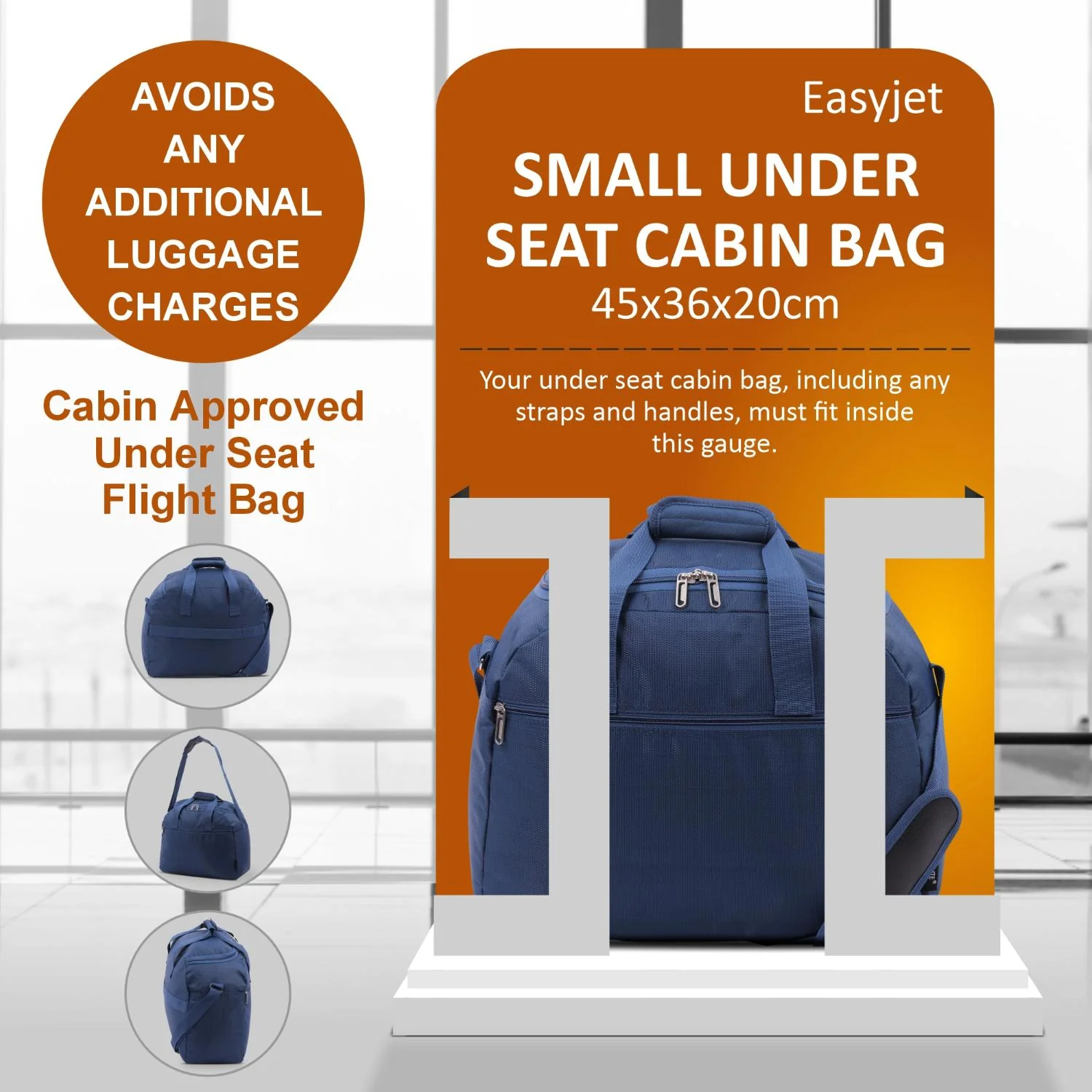 Aerolite Easyjet Maximum Size (45x36x20cm) Holdall New and Improved 2025 Cabin Luggage Under Seat Flight Bag - Image 21