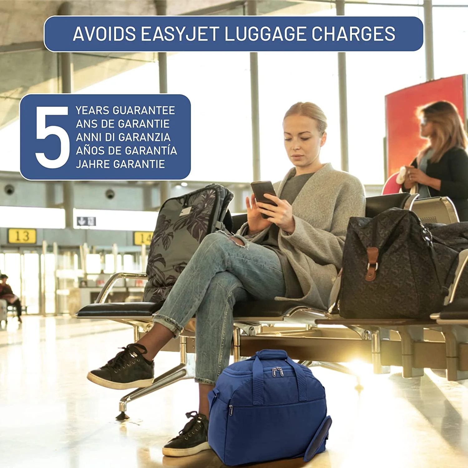 Aerolite Easyjet Maximum Size (45x36x20cm) Holdall New and Improved 2025 Cabin Luggage Under Seat Flight Bag - Image 24