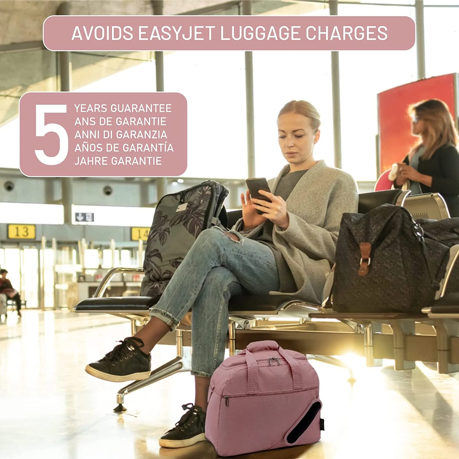 Aerolite Easyjet Maximum Size (45x36x20cm) Holdall New and Improved 2025 Cabin Luggage Under Seat Flight Bag - Image 30
