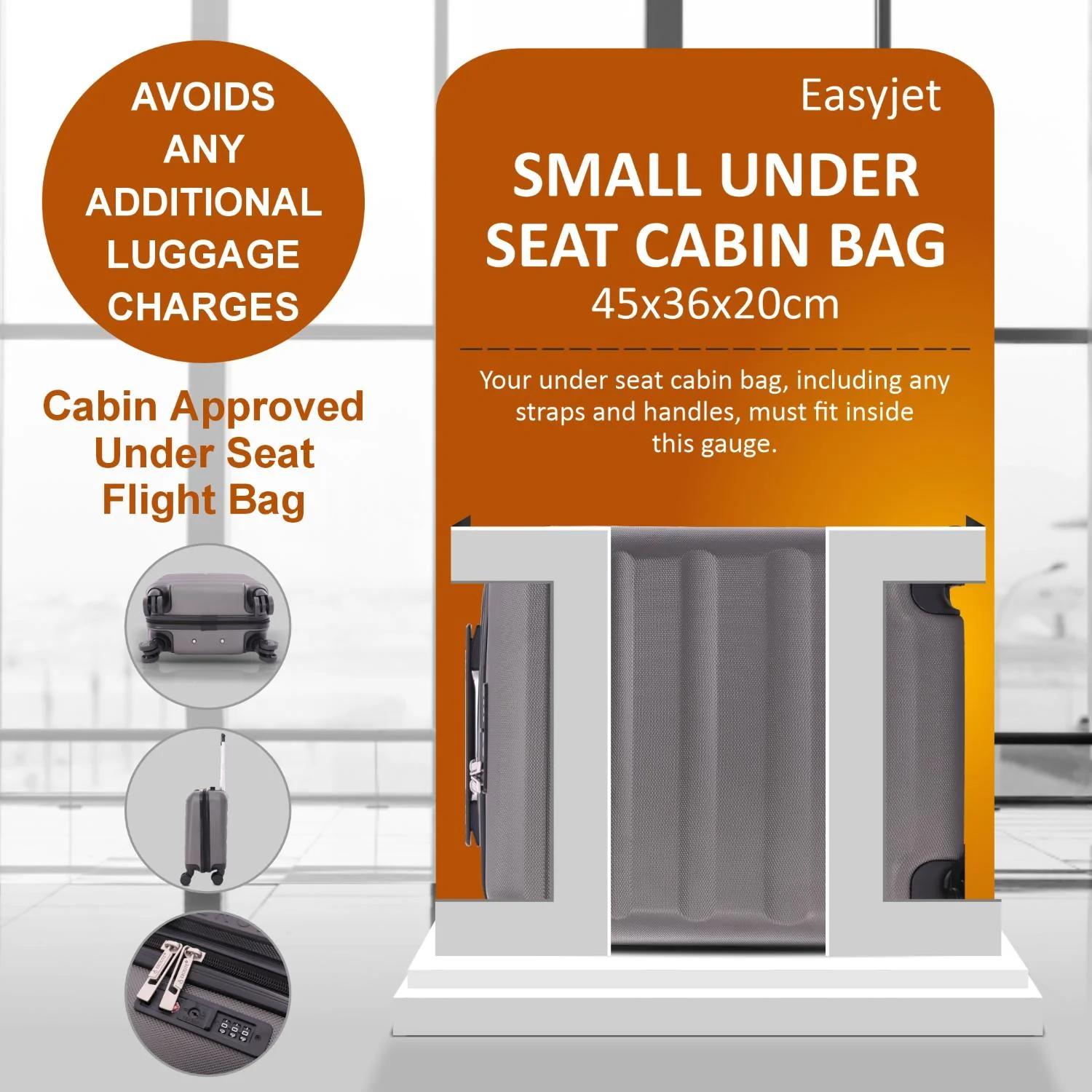 Aerolite 45x36x20cm Easyjet Maximum Cabin Size Carry On Suitcase With 8 Ultra Smooth Wheels, TSA Lock, Eco-Friendly Interior, SBS Zippers, 5 Years Warranty - Image 3
