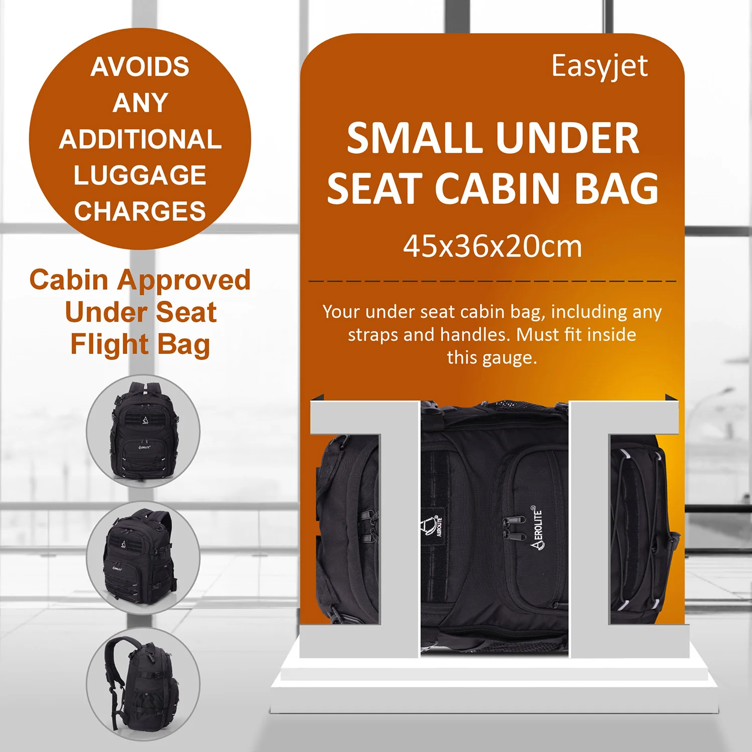 Aerolite 45x36x20cm Easyjet Maximum Premium Quality Tactical Backpack, Made From Recycled Eco-Friendly Shower-Resistant Material, 10 Year Brand Warranty - Image 4