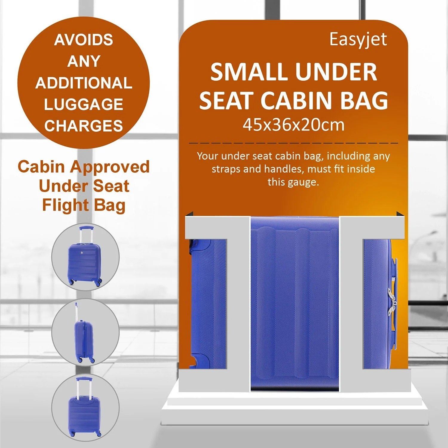 Aerolite 45x36x20cm Easyjet Maximum Size Hard Shell Carry On Hand Cabin Luggage Underseat Flight Suitcase with 4 Wheels - Image 16