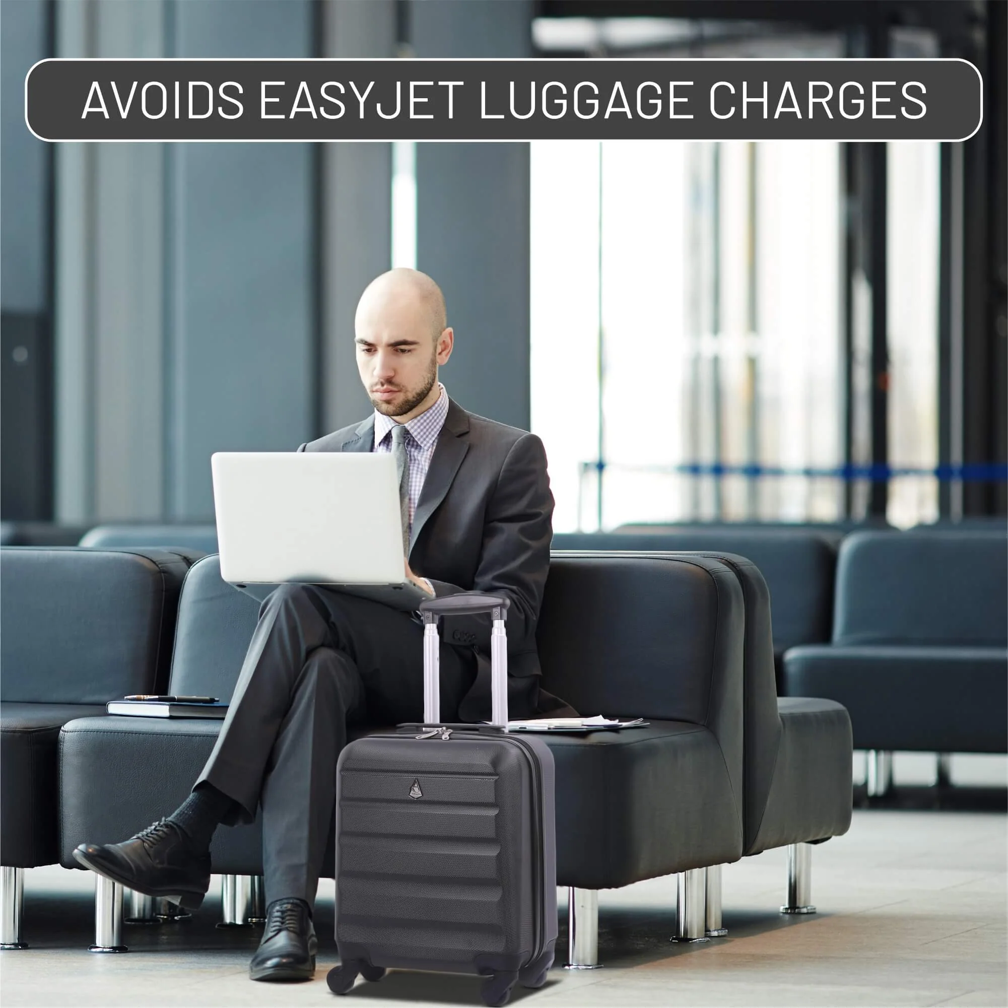 Aerolite 45x36x20cm Easyjet Maximum Size Hard Shell Carry On Hand Cabin Luggage Underseat Flight Suitcase with 4 Wheels - Image 4