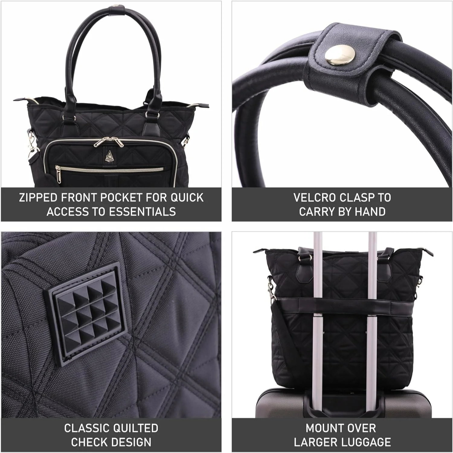 Aerolite 45x36x20cm Easyjet Maximum Super Premium Quality Eco Friendly Laptop Bag - Fits up to 16.5", Overnight Hand Cabin Luggage Shoulder Bag Quilted with 10 Year Warranty (Black) + Luggage Scale + TSA Lock - Image 8