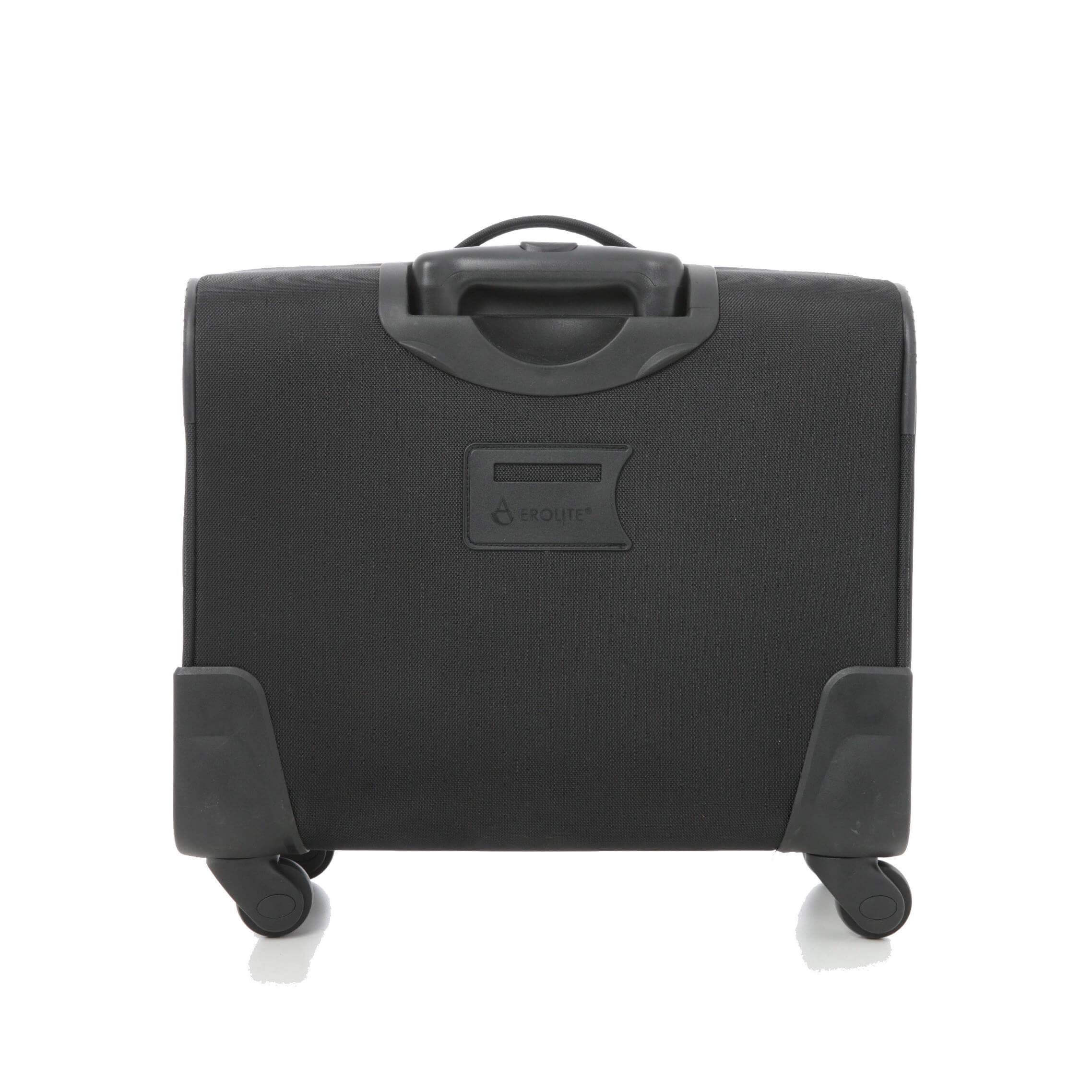 Aerolite Rolling Padded Laptop Case With 4 Wheels - Fits up to 15.6", Overnight Trolley Business Hand Cabin Luggage Case Easyjet Plus/Flexi/Up Front/Extra Legroom, British Airways & Jet2 Approved Black - Image 5