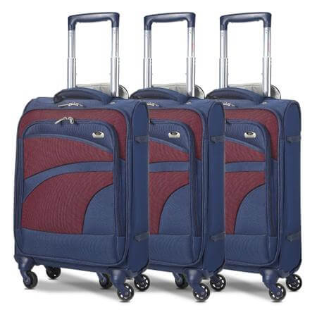 Aerolite (55x35x20cm) Lightweight Soft Shell Cabin Hand Luggage (x3 Set) | 4 Wheels - Image 2