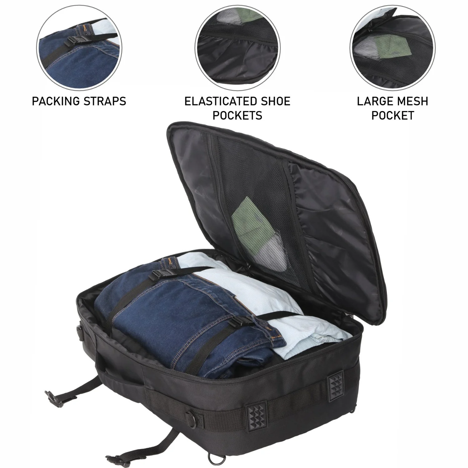 Aerolite (55x35x20cm) 39L Cabin Luggage Laptop Backpack Rucksack With YKK Zippers Fits Up To 15.6" Laptop, Approved for Ryanair (Priority), easyJet Plus, British Airways & Many More - Image 4