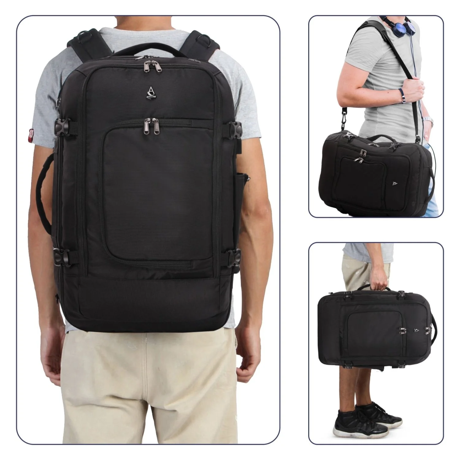 Aerolite (55x35x20cm) 39L Cabin Luggage Laptop Backpack Rucksack With YKK Zippers Fits Up To 15.6" Laptop, Approved for Ryanair (Priority), easyJet Plus, British Airways & Many More - Image 6