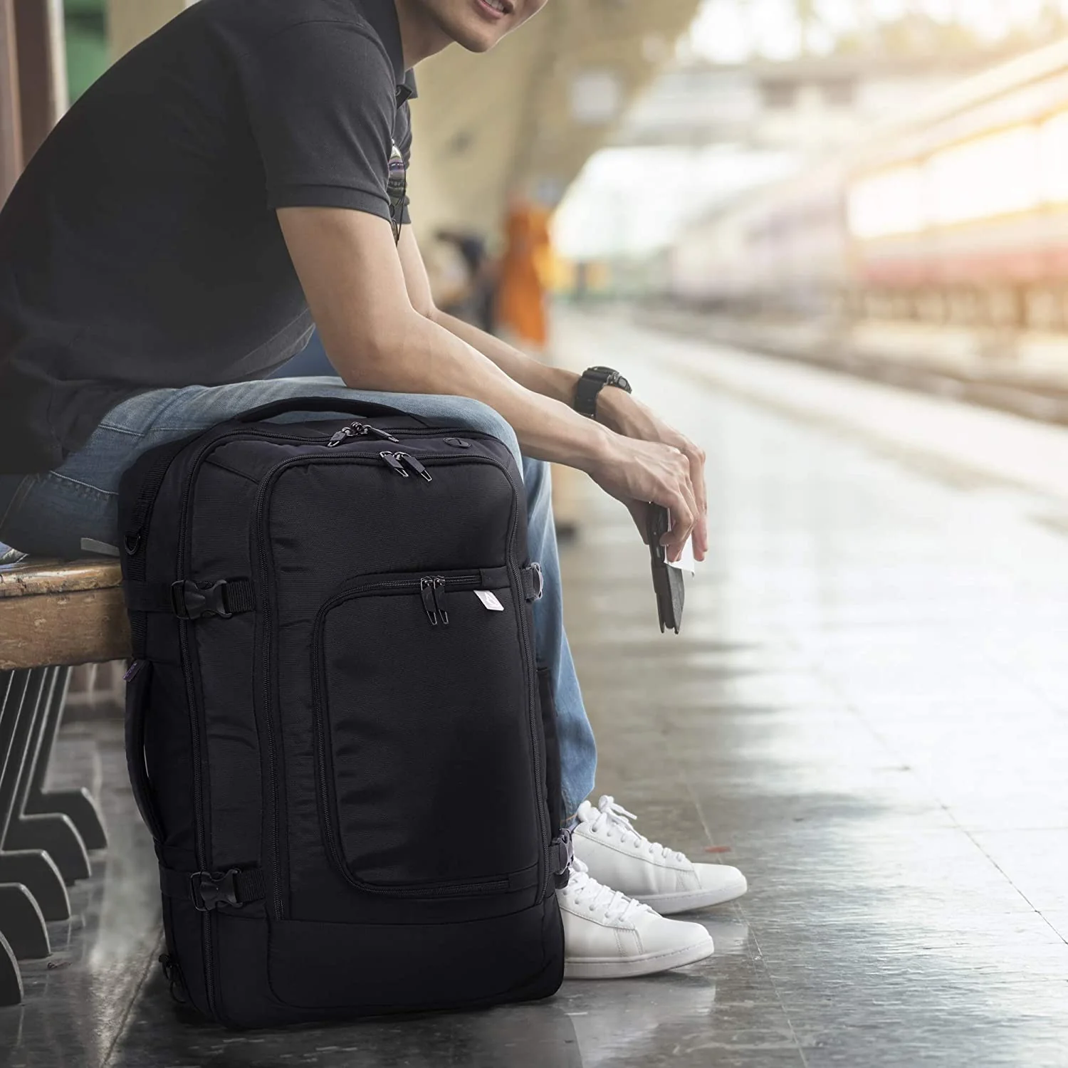 Aerolite (55x35x20cm) 39L Cabin Luggage Laptop Backpack Rucksack With YKK Zippers Fits Up To 15.6" Laptop, Approved for Ryanair (Priority), easyJet Plus, British Airways & Many More - Image 8