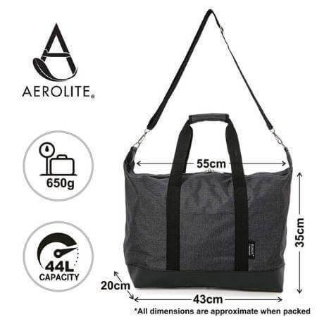 Aerolite (55x35x20cm) 44L Lightweight Holdall, Hand Cabin Luggage Bag - Image 3