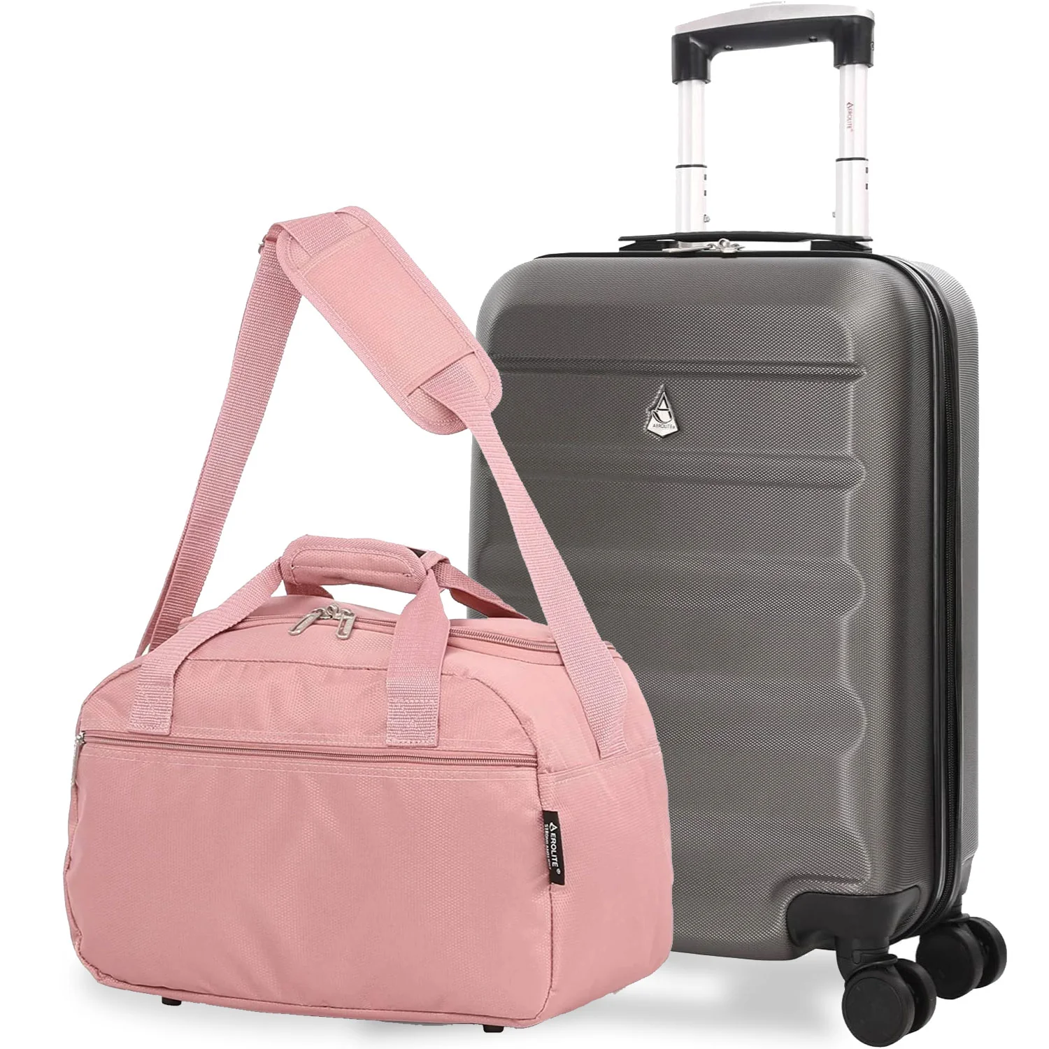 Aerolite Ryanair Bundle (55x35x20cm) Lightweight ABS Hard Shell Travel Carry On Cabin Suitcase + (40x20x25cm) Ryanair MAXIMUM Sized Holdall Cabin Bag - Image 3