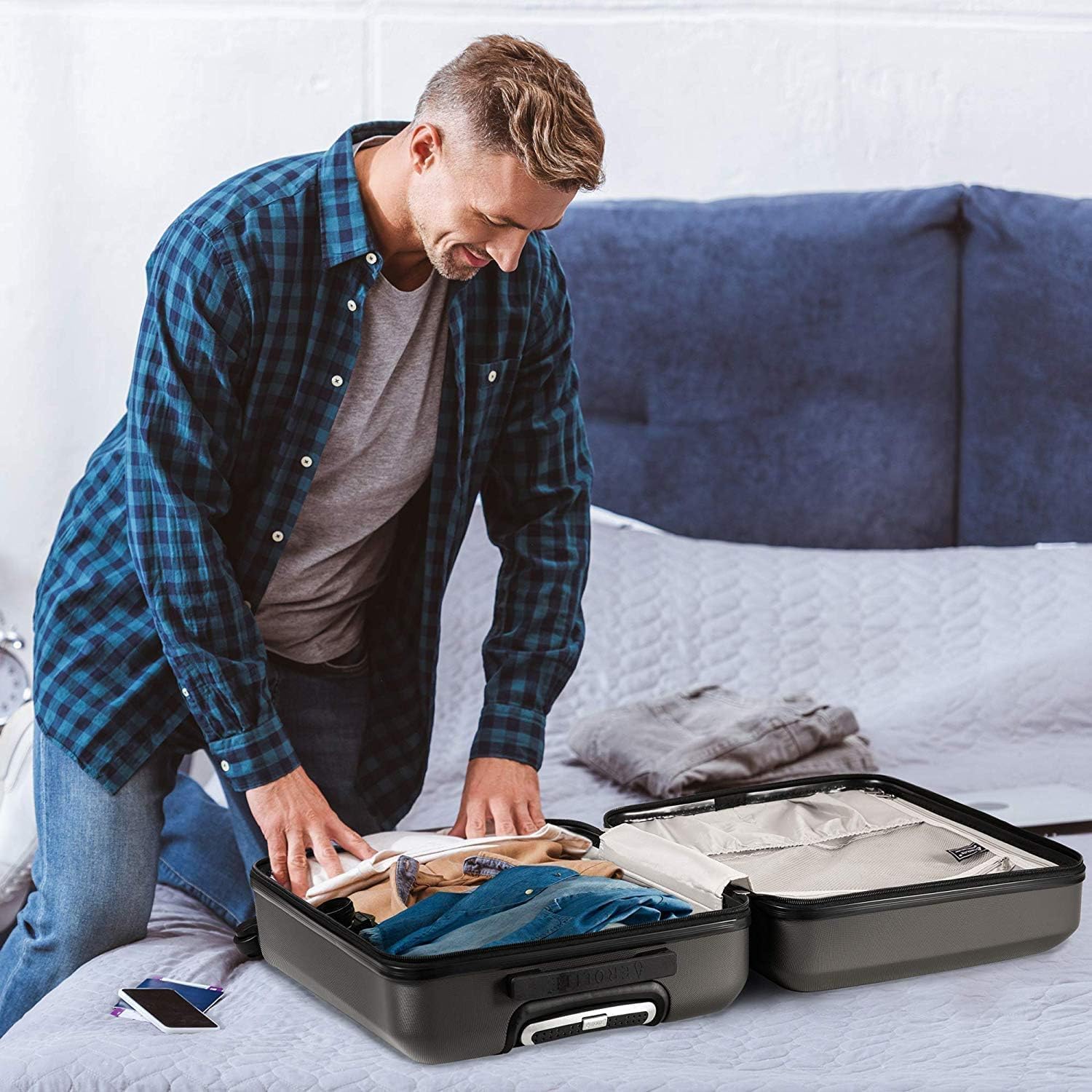 Aerolite 55cm Lightweight Hard Shell 8 Wheels Cabin Suitcase 21" (55x35x20cm), Approved for Ryanair (Priority), easyJet Plus, British Airways, Virgin Atlantic, Jet2 and More (x2 Set) - Image 7