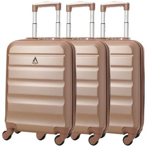 Aerolite (55x35x20cm) Lightweight Hard Shell Cabin Hand Luggage (x3 Set), Approved For Ryanair (Priority), easyJet (Flexi/Plus/Large Cabin) - Image 2