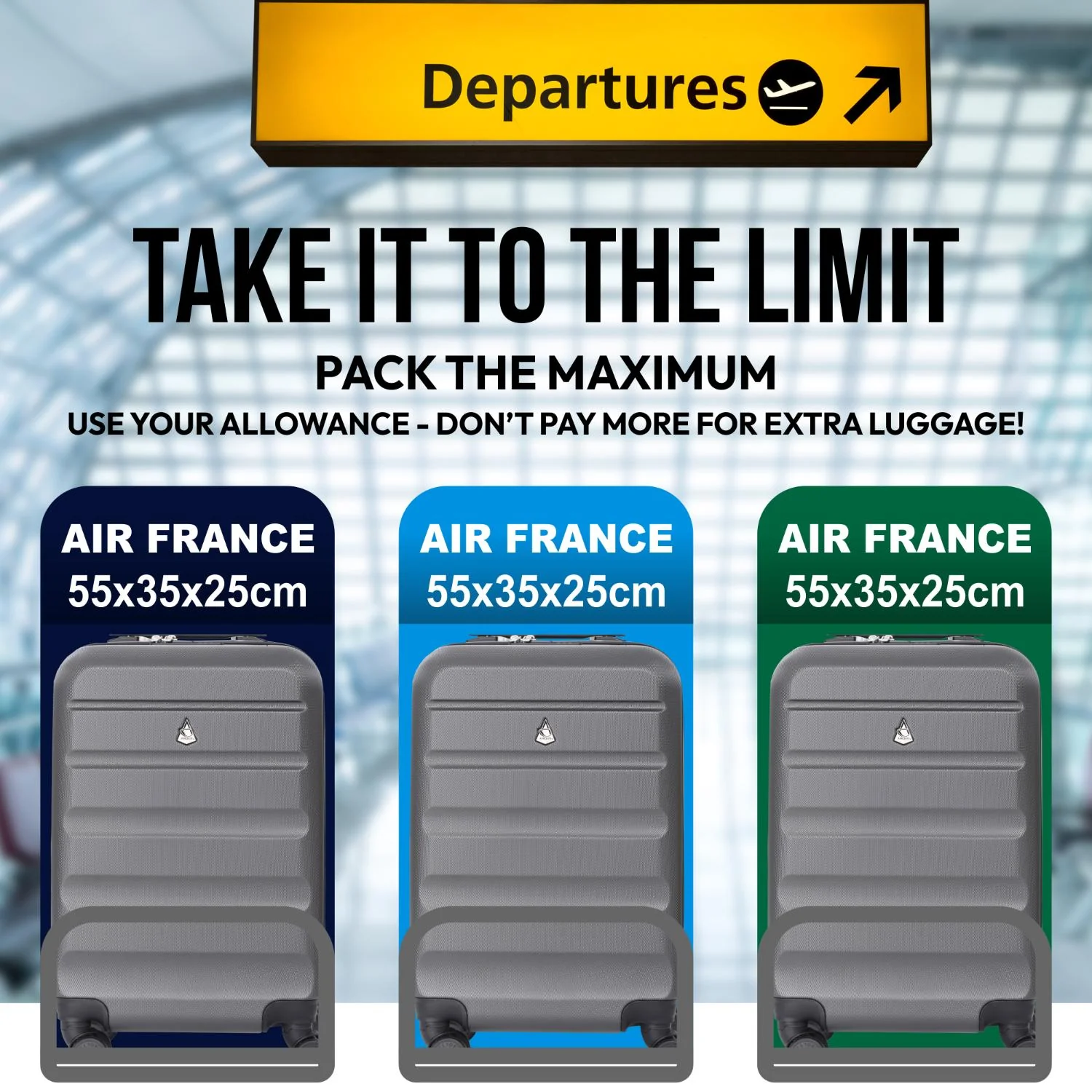 Aerolite (55x35x25cm) Hard Shell Carry On Hand Cabin Luggage Suitcase with 4 Wheels and Built-in TSA Combination Lock, Max Size for Air Europa, Air France, Alitalia, KLM & Transavia - Charcoal - Image 4