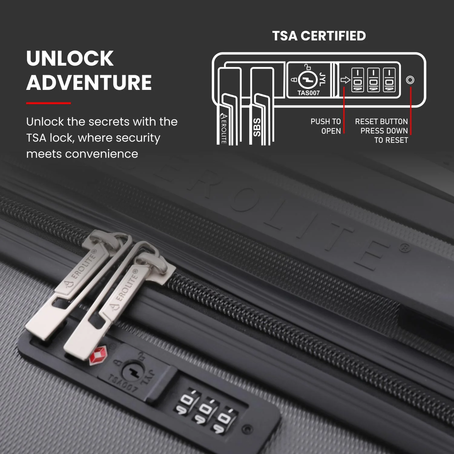 Aerolite (55x35x25cm) Hard Shell Carry On Hand Cabin Luggage Suitcase with 4 Wheels and Built-in TSA Combination Lock, Max Size for Air Europa, Air France, Alitalia, KLM & Transavia - Charcoal - Image 5
