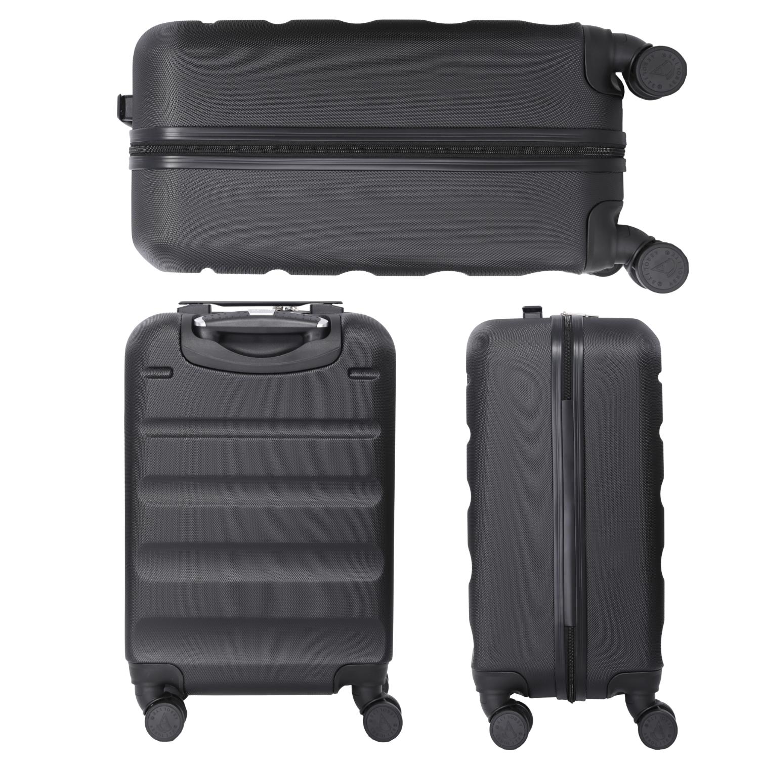 Aerolite (55x35x25cm) Hard Shell Carry On Hand Cabin Luggage Suitcase with 4 Wheels and Built-in TSA Combination Lock, Max Size for Air Europa, Air France, Alitalia, KLM & Transavia - Black - Image 7