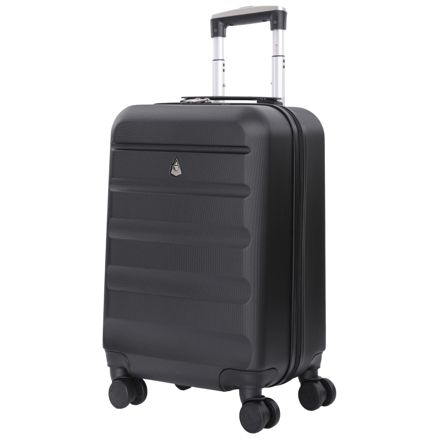 Aerolite (55x35x25cm) Hard Shell Carry On Hand Cabin Luggage Suitcase with 4 Wheels and Built-in TSA Combination Lock, Max Size for Air Europa, Air France, Alitalia, KLM & Transavia - Black - Image 8