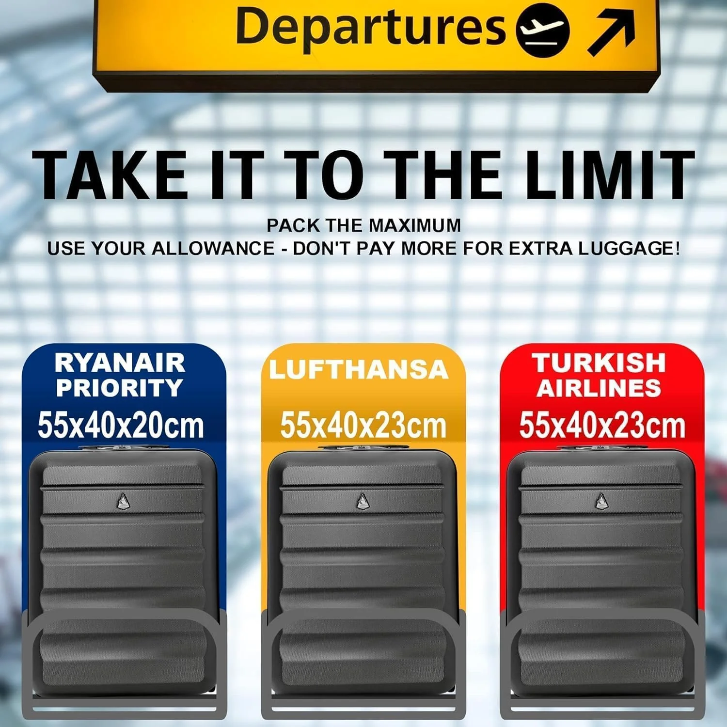 Aerolite Ryanair Maximum Bundle (55x40x20 Suitcase + 40x20x25 Holdall) 2-Piece Carry On Hand Cabin Luggage Set Bundle - Image 13