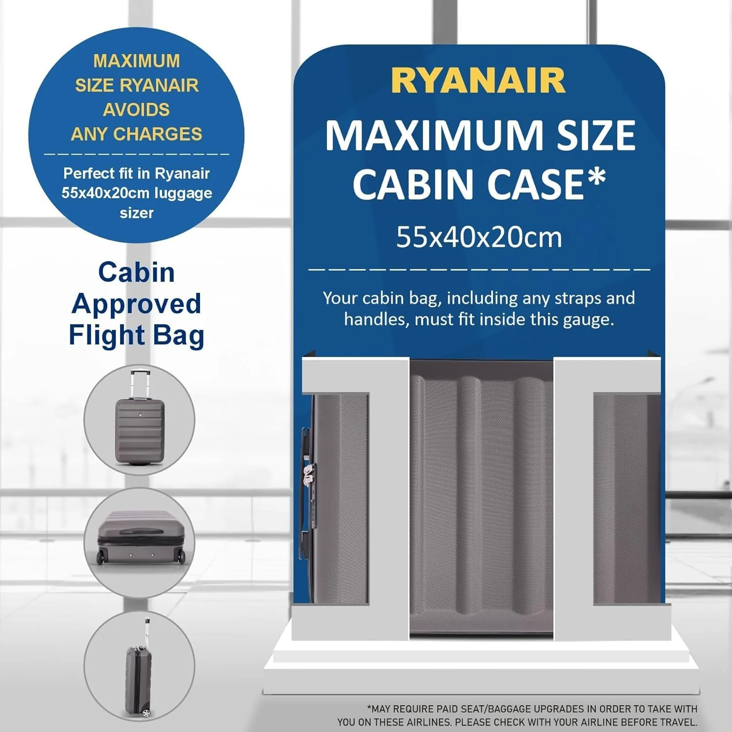 Aerolite Ryanair Maximum Bundle (55x40x20 Suitcase + 40x20x25 Holdall) 2-Piece Carry On Hand Cabin Luggage Set Bundle - Image 5