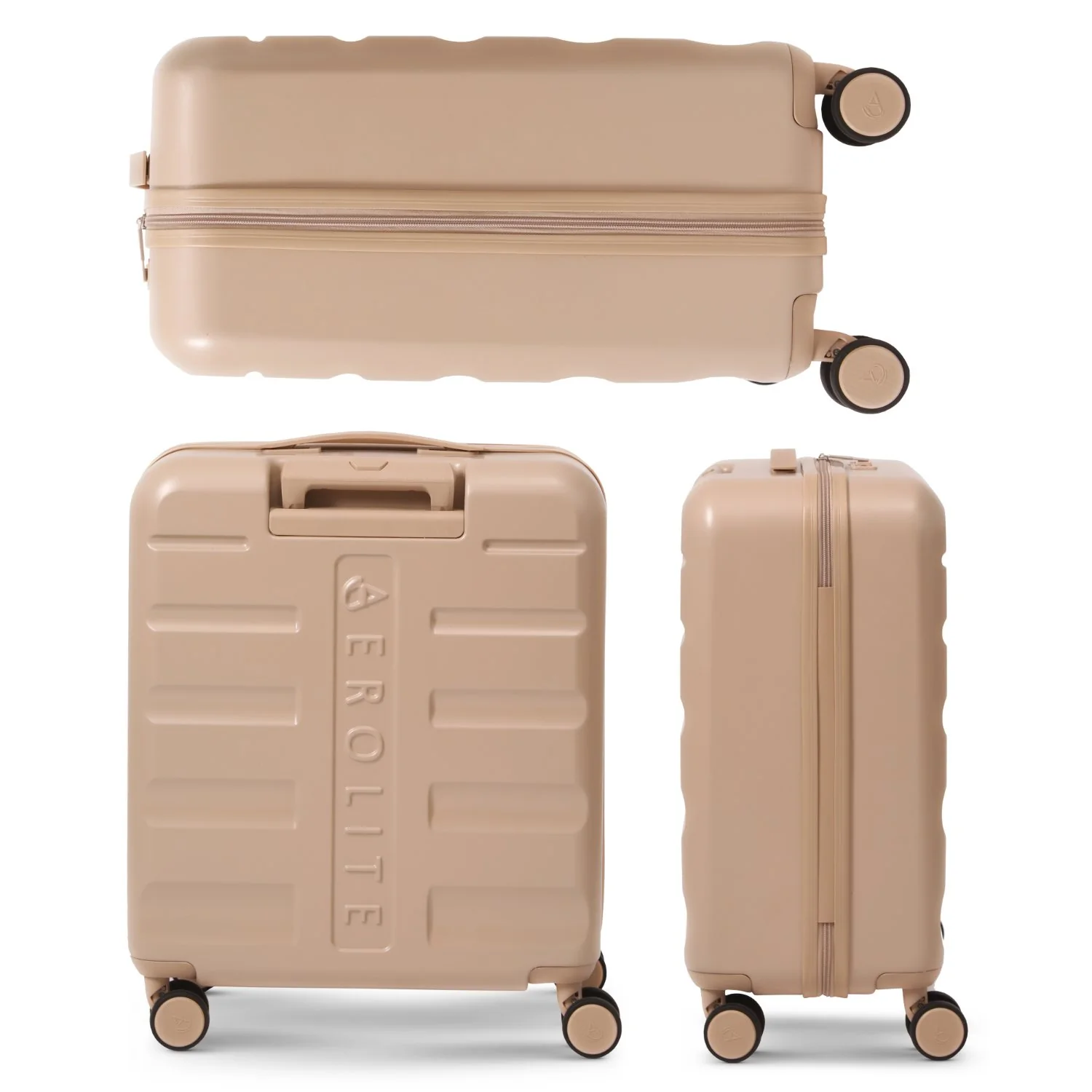 Aerolite 56x45x25cm Large Cabin Bag – Easyjet Large Cabin/Plus/Flexi, British Airways & Jet2 Maximum Cabin Luggage Size, Lightweight Hard Shell Suitcase with 8 Spinner Wheels, TSA Lock, 56L Capacity, 5-Year Warranty, Beige - Image 6