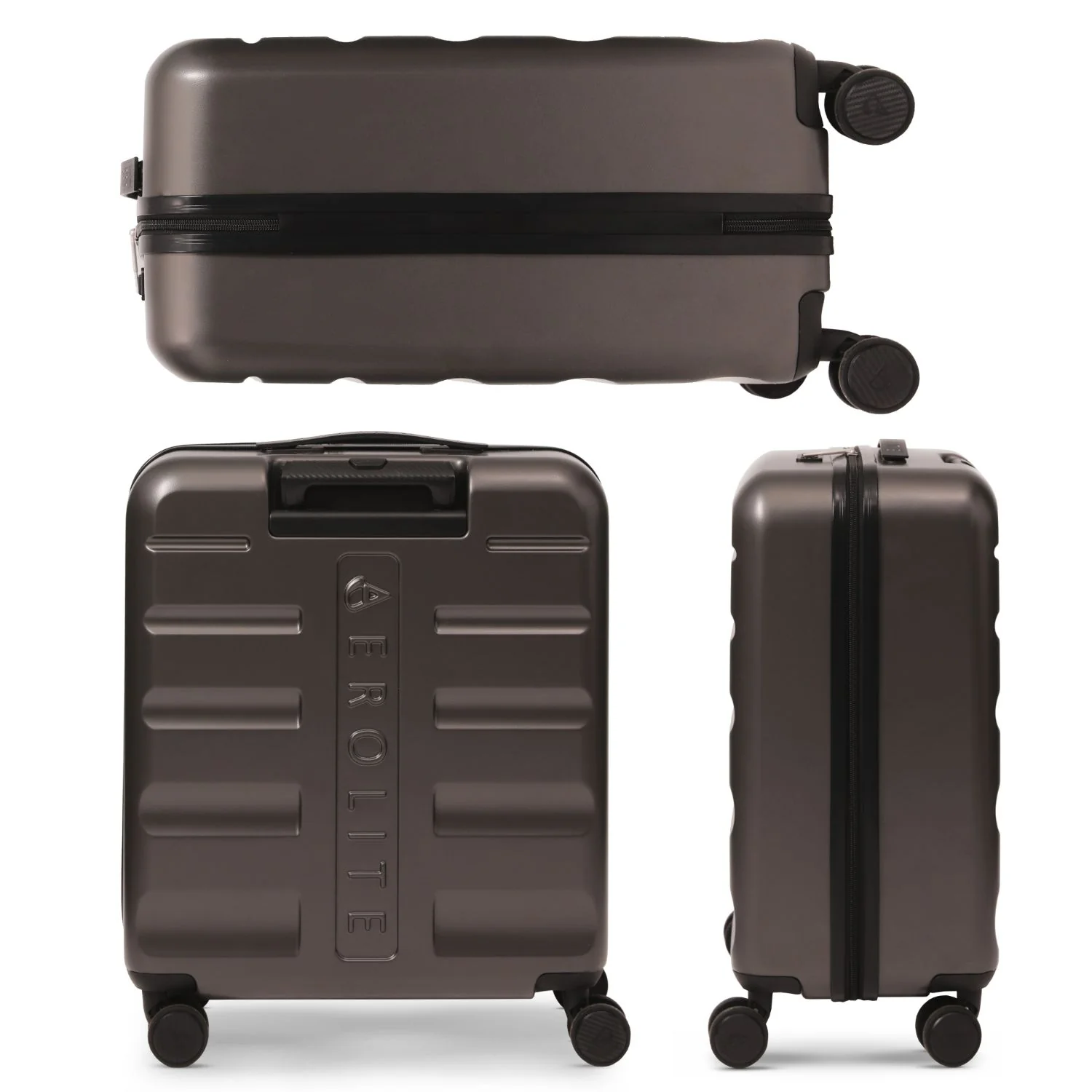 Aerolite 56x45x25cm Large Cabin Bag – Easyjet Large Cabin/Plus/Flexi, British Airways & Jet2 Maximum Cabin Luggage Size, Lightweight Hard Shell Suitcase with 8 Spinner Wheels, TSA Lock, 56L Capacity, 5-Year Warranty, Charcoal (Set of 2) - Image 7