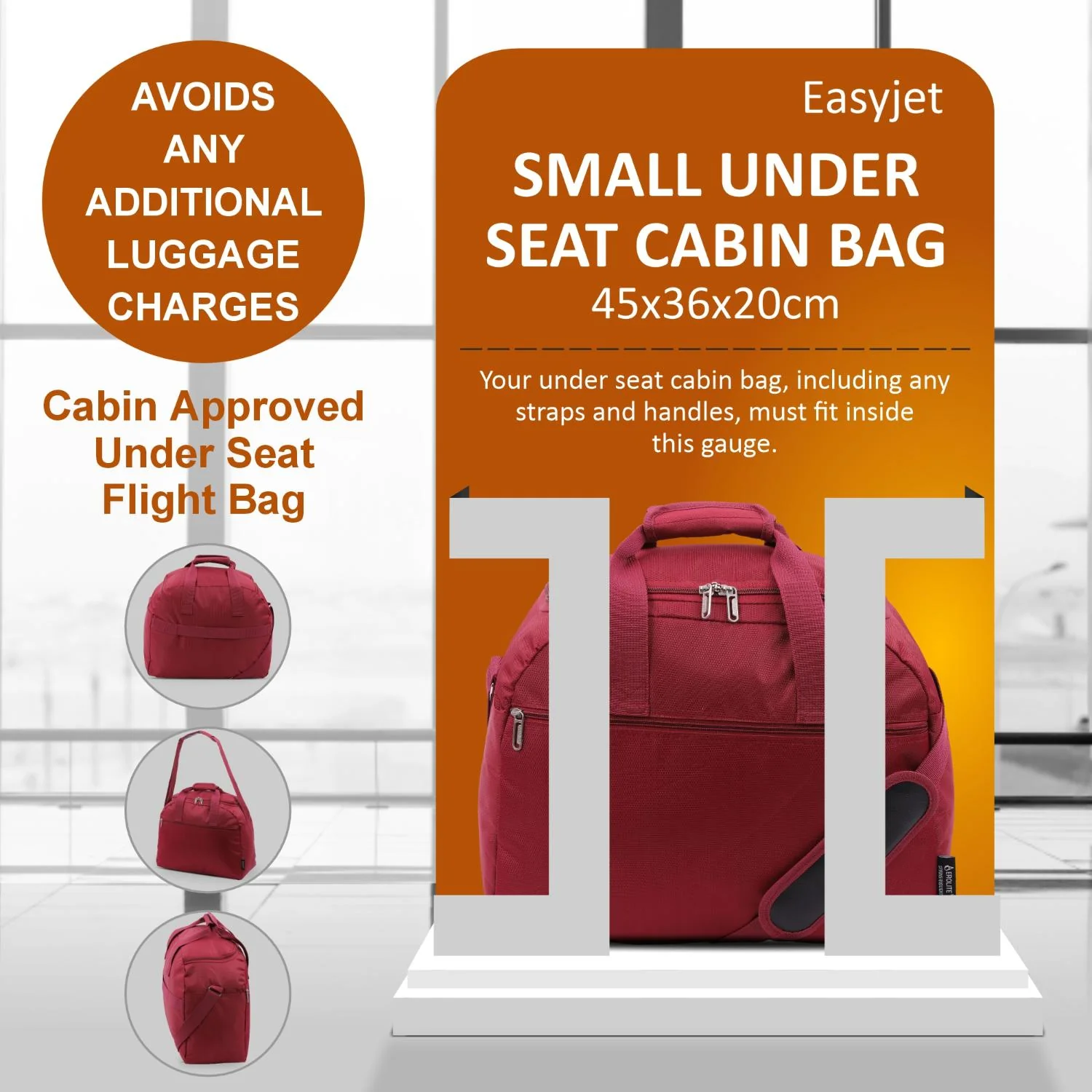 Aerolite Easyjet Maximum Size (45x36x20cm) Holdall New and Improved 2025 Cabin Luggage Under Seat Flight Bag - Image 33