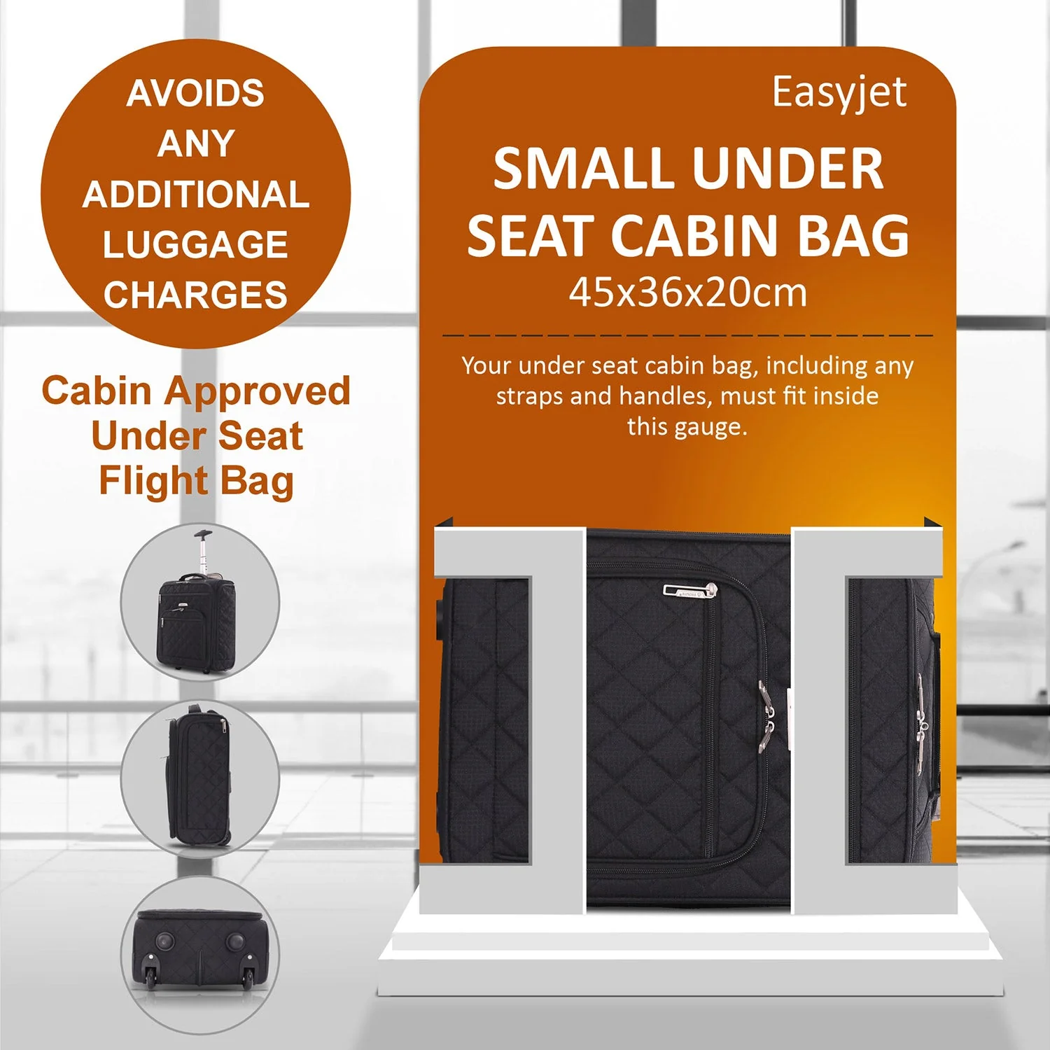 Aerolite 45x36x20cm Easyjet Maximum Cabin Size Carry On Under Seat Trolley Hand Luggage With High Mileage Wheels & SBS Zips, Latest 2025 Model, 5 Years Warranty - Image 5